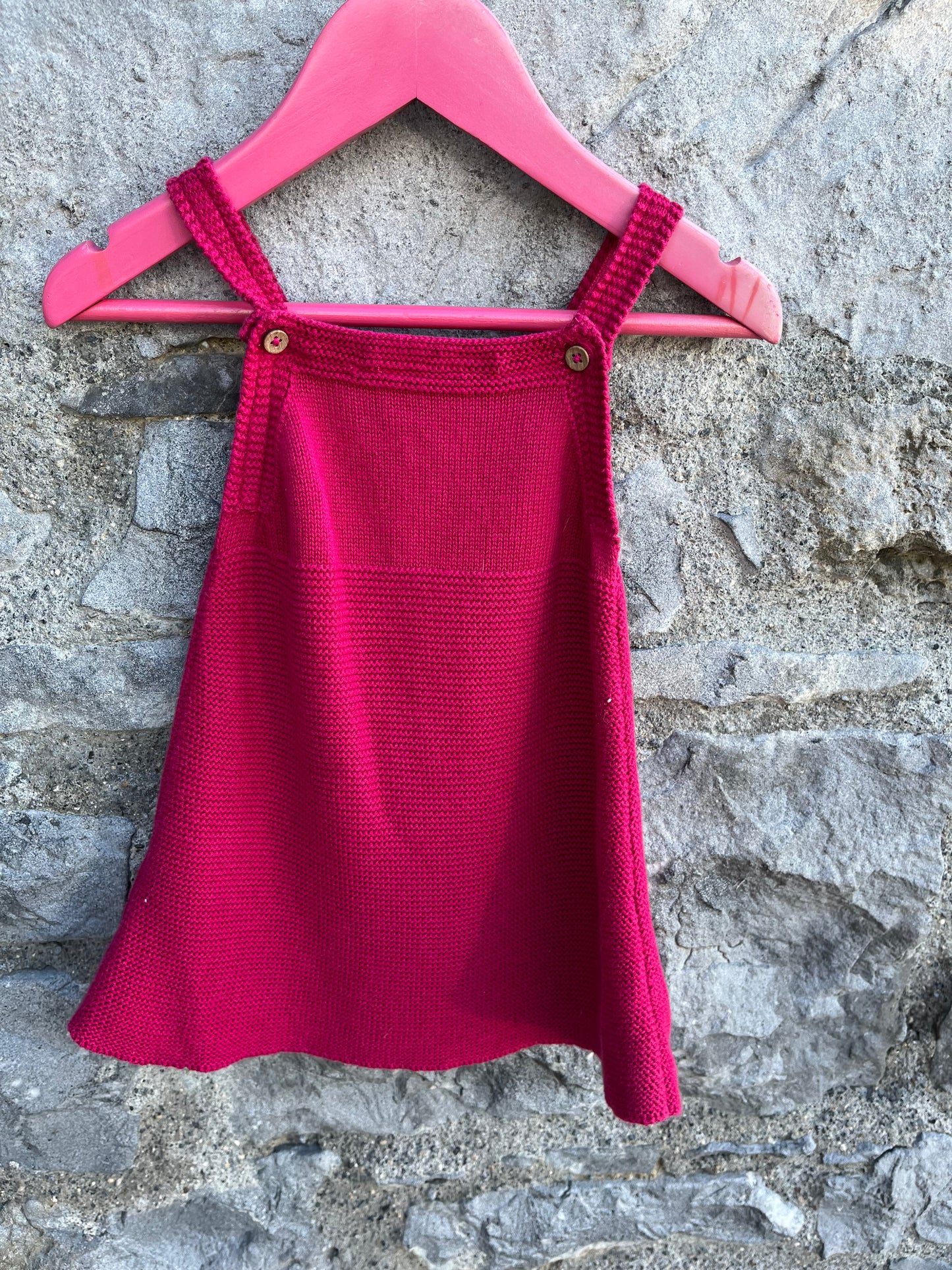 Pink knitted pinafore 3-6m (62-68cm)