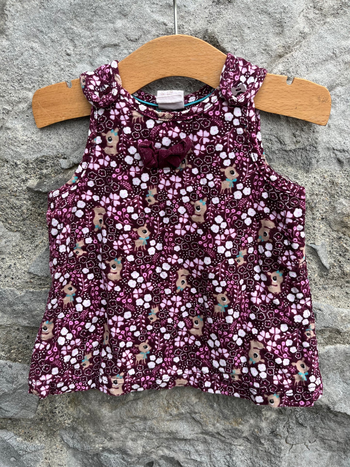 Baby deer cord pinafore 2-4m (62cm)