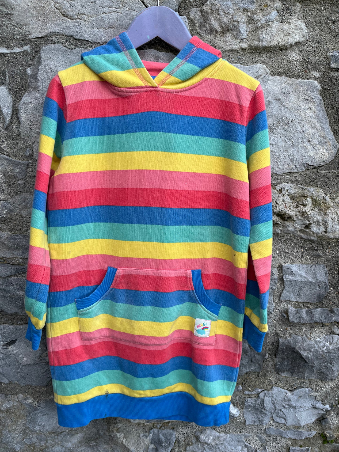 Rainbow hoodie dress 8-9y (128-134cm)