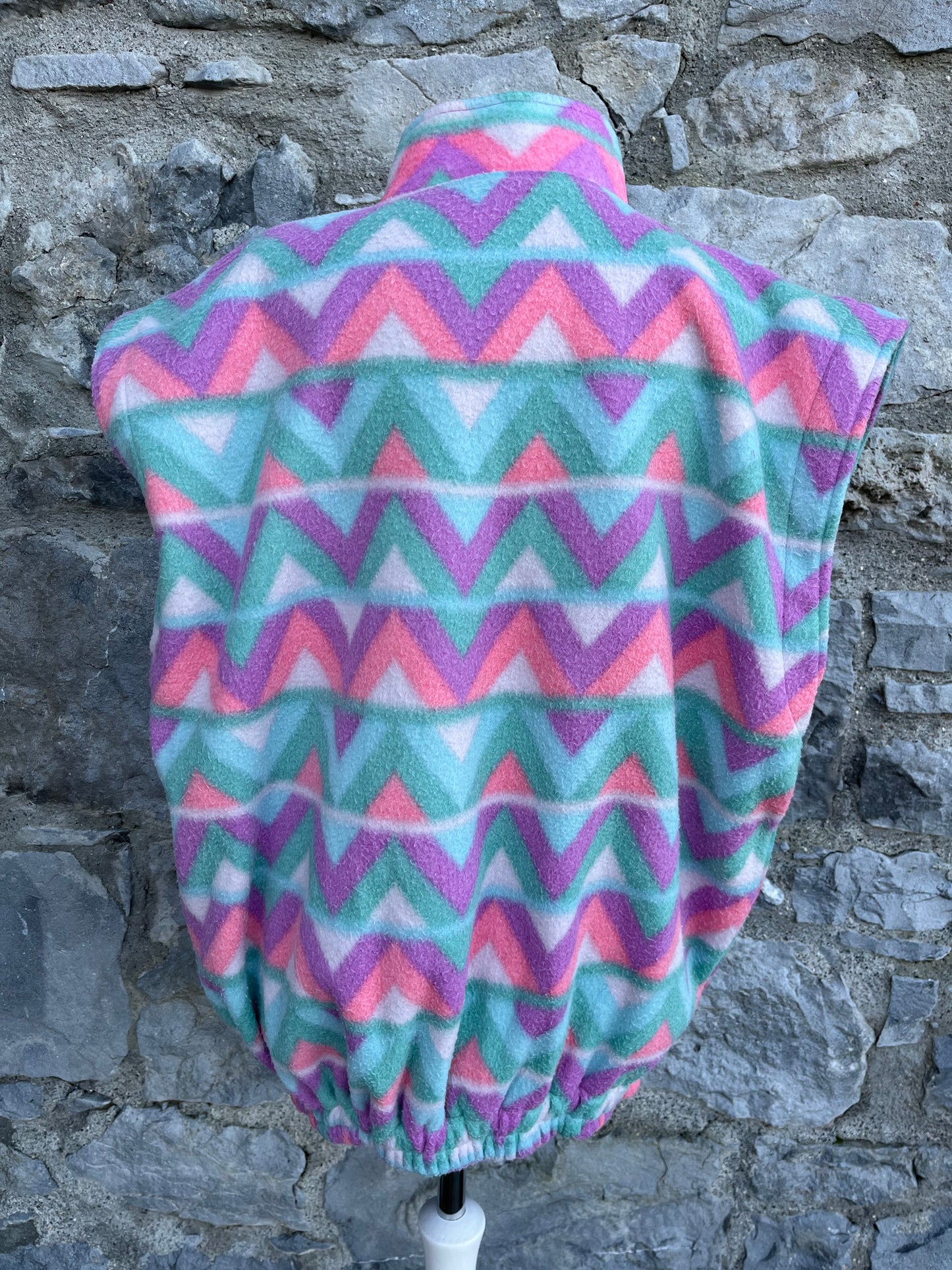 80s geometric fleece gilet Medium