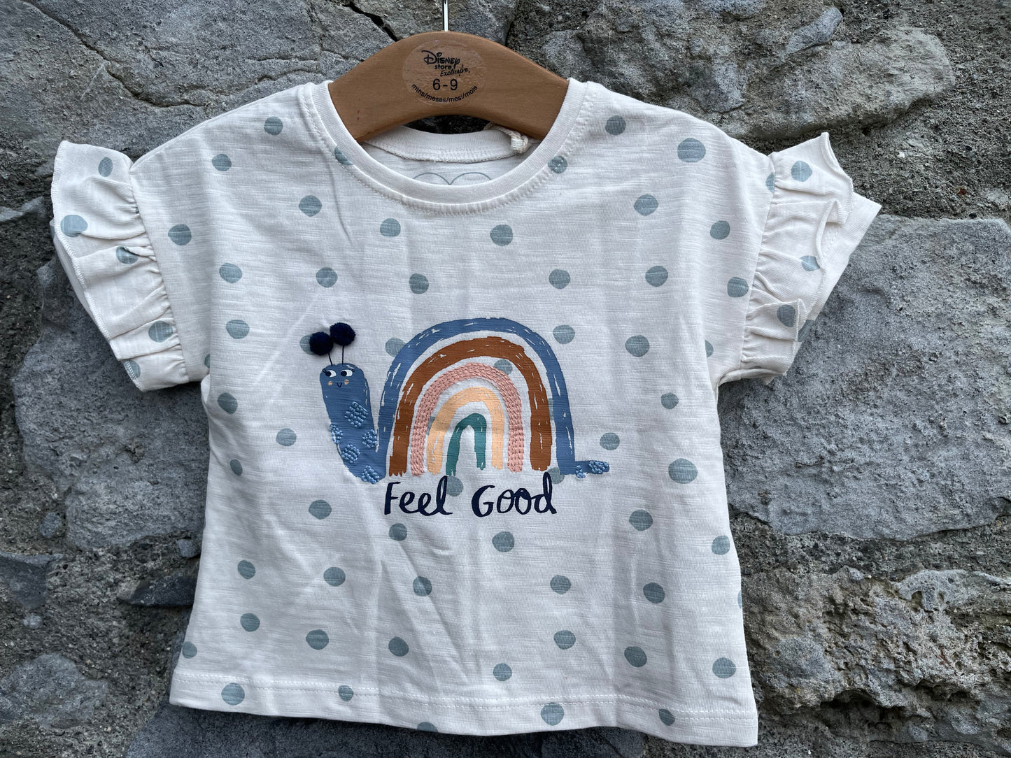 Rainbow snail tee 6-9m (68-74cm)