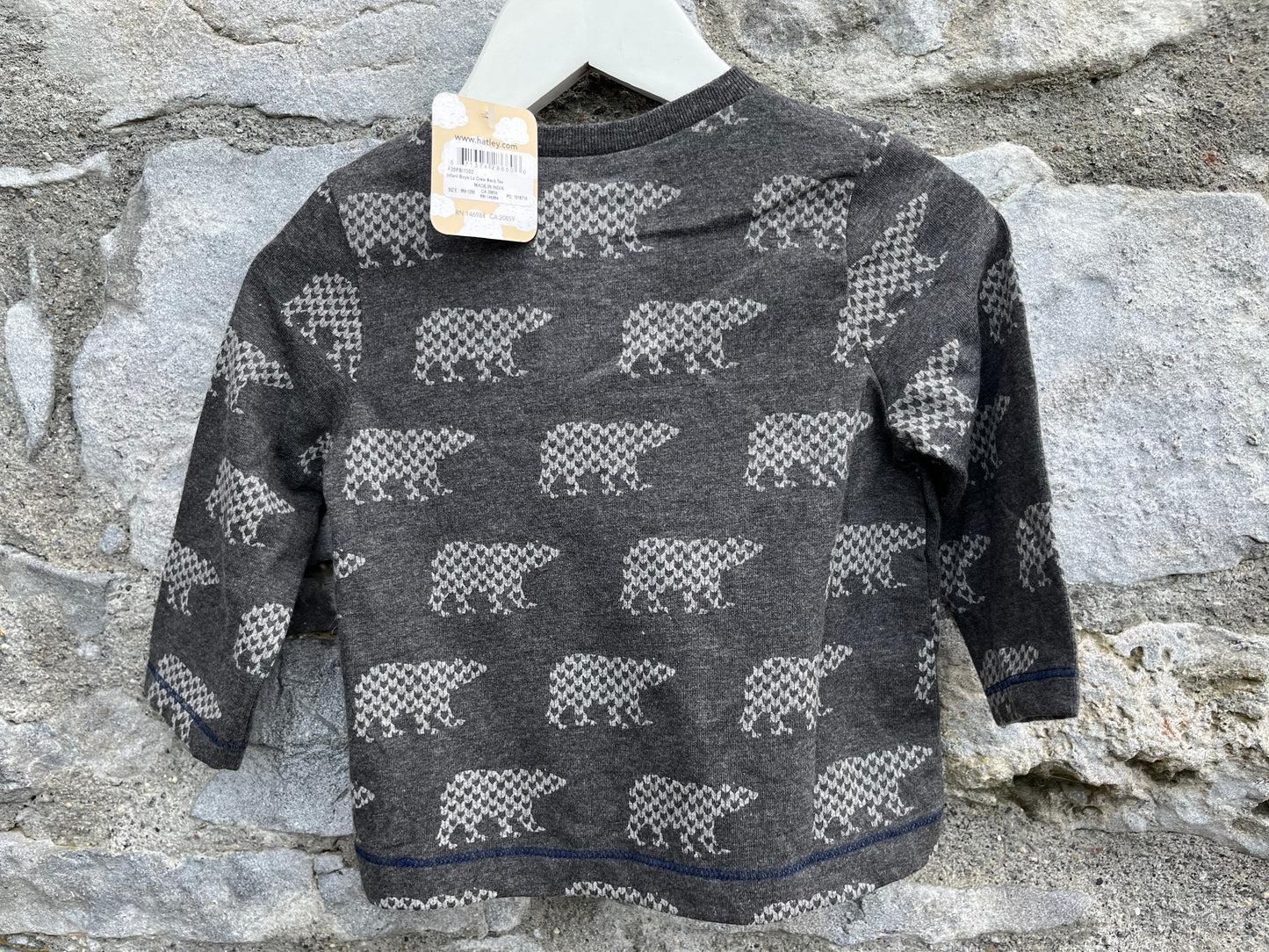 Bears grey top 9-12m (74-80cm)