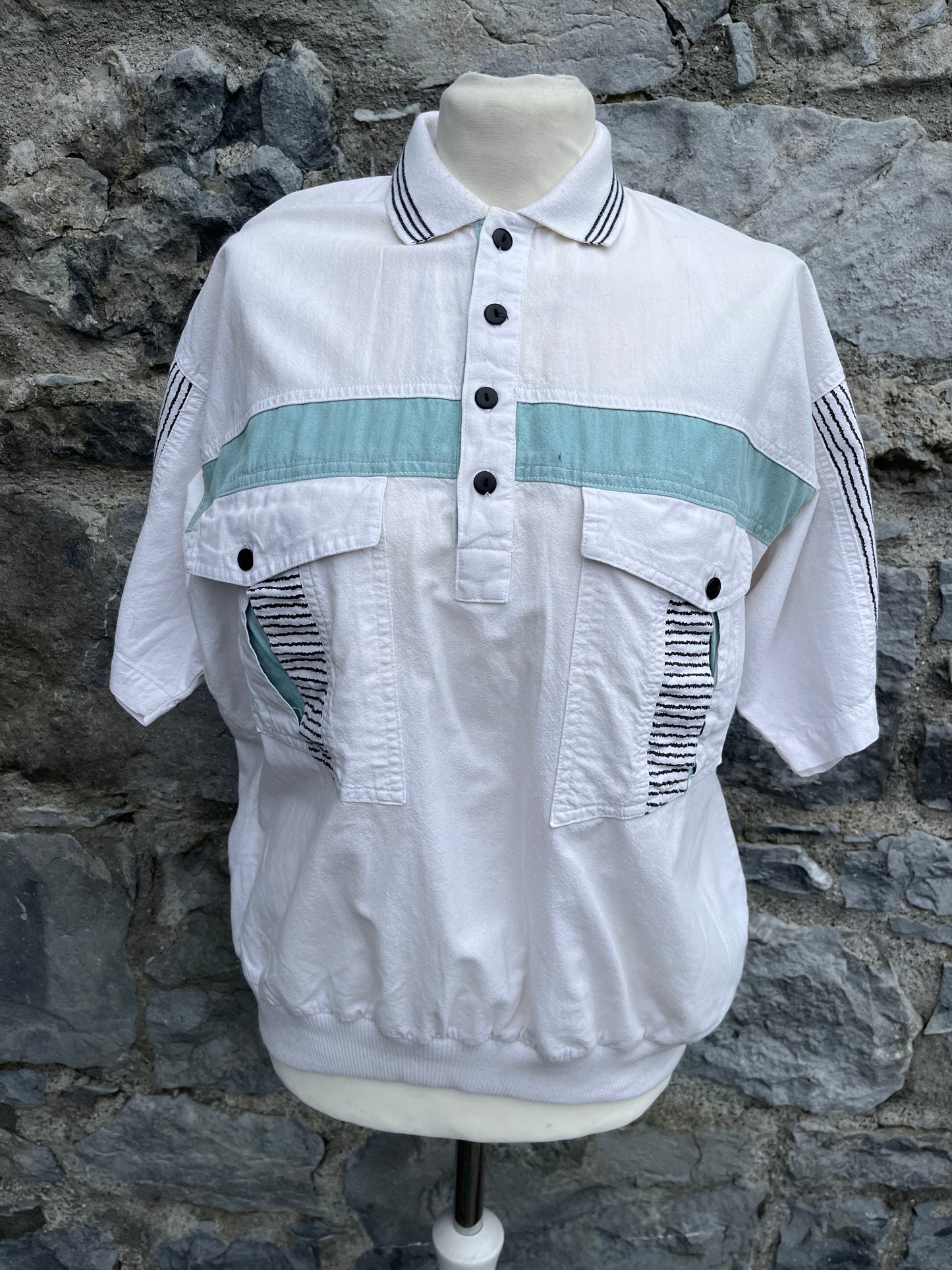 80s white golf top Small
