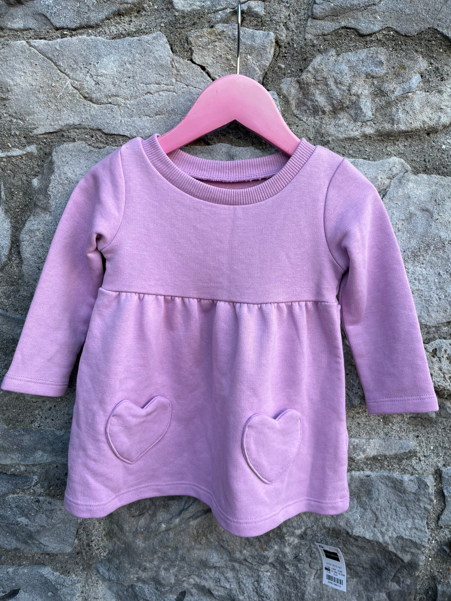 Lilac brushed dress 9-12m (74-80cm)
