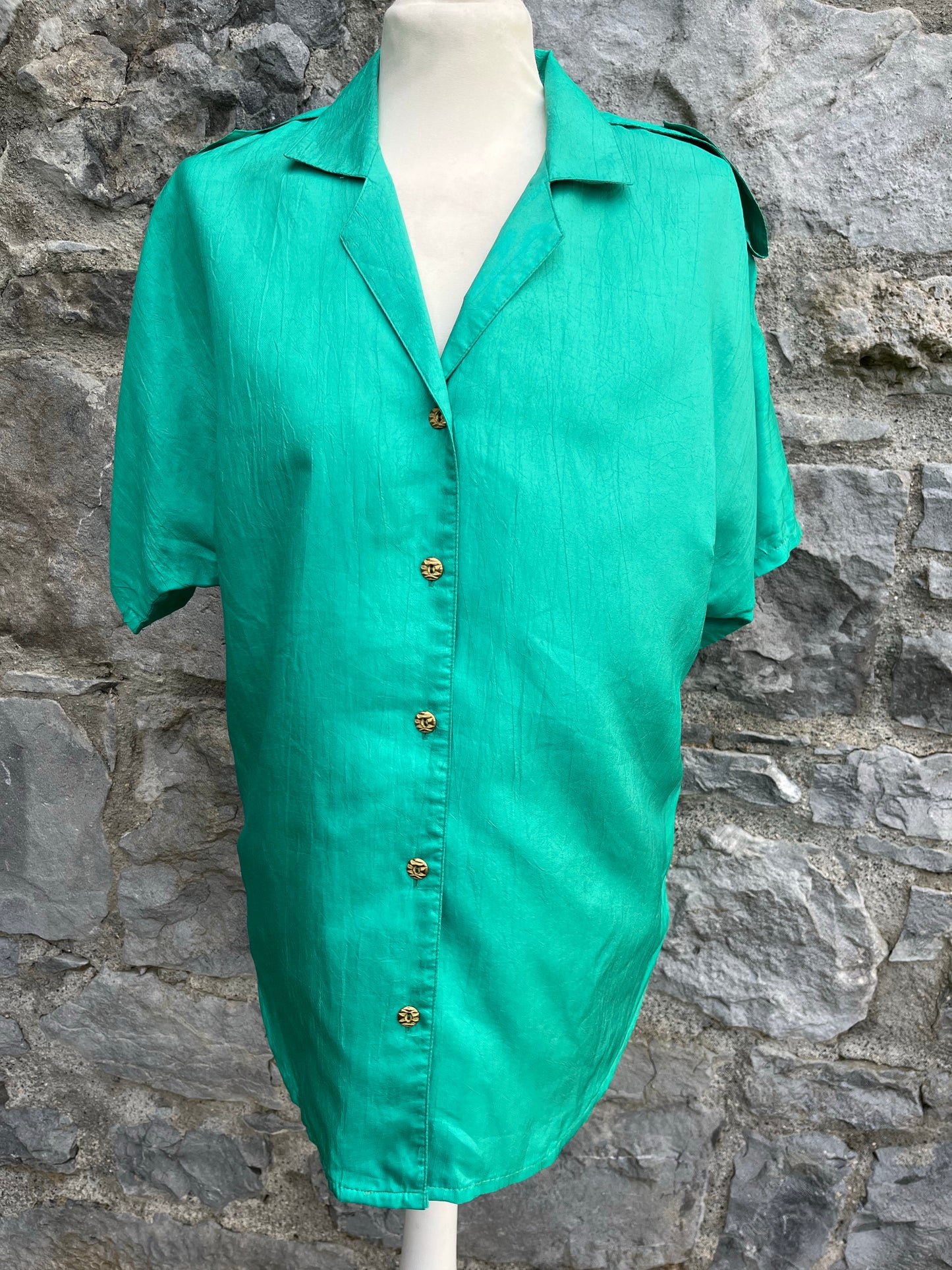 C&A 80s green shirt uk 10-12