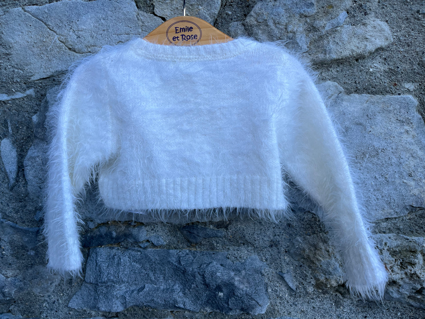White furry cardigan 9-12m (74-80cm)