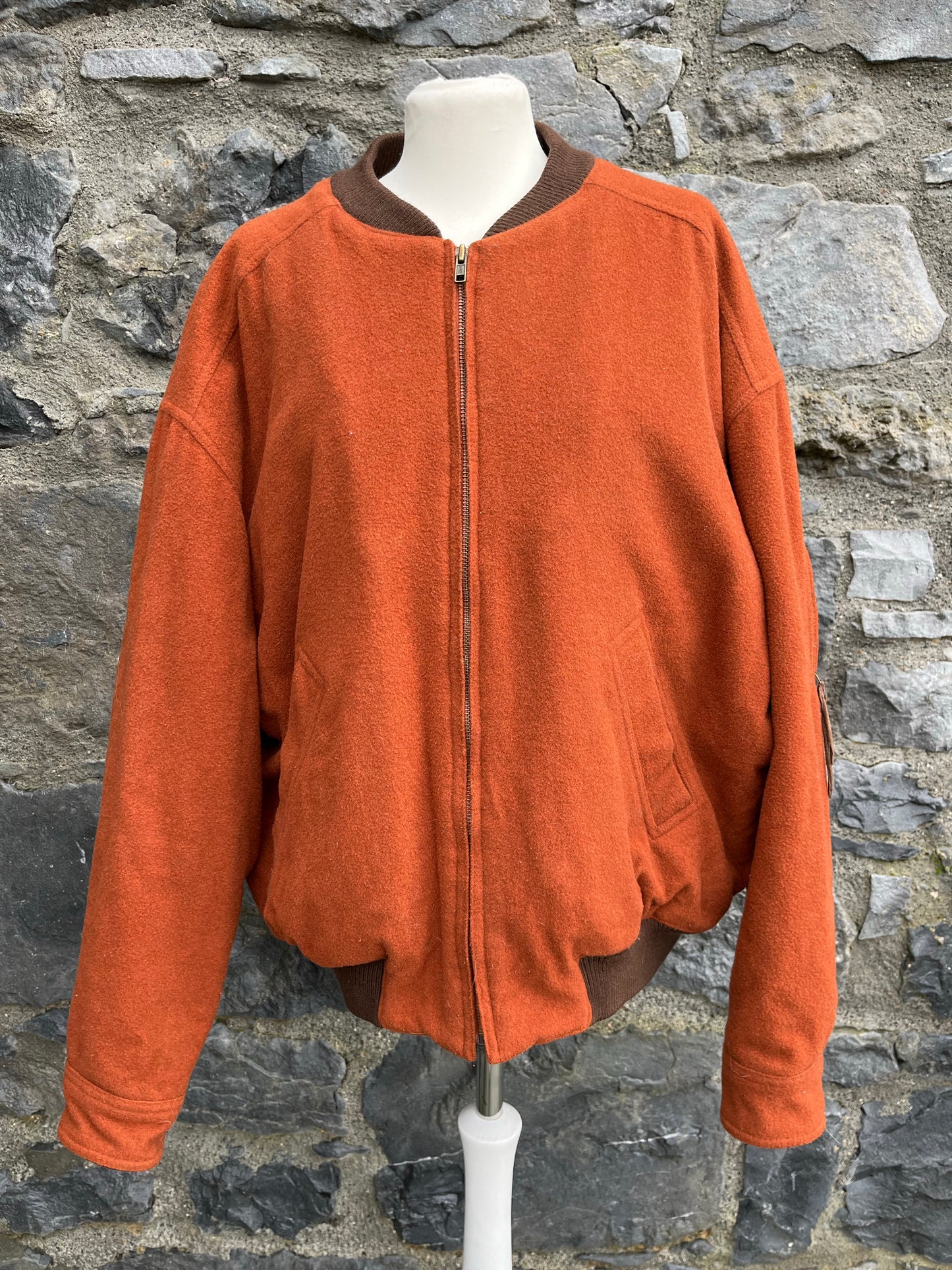 80s Brown bomber jacket M/L