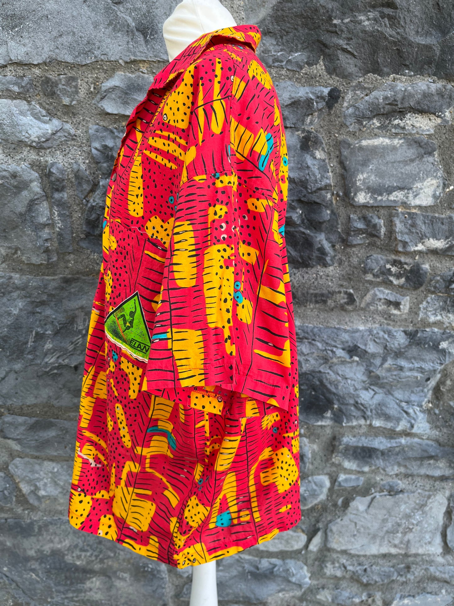 80s red surfer shirt S/M