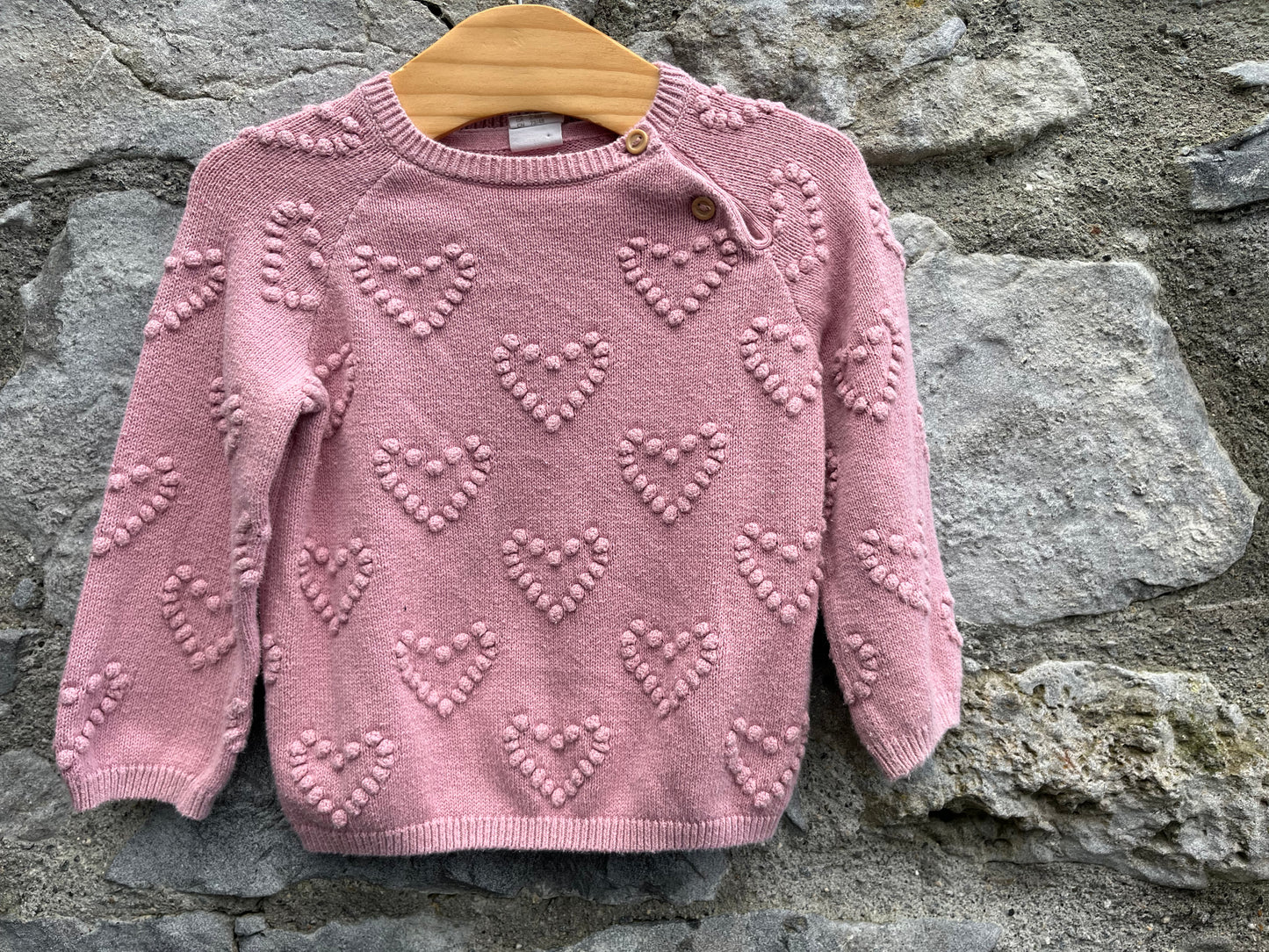 Pink hearts jumper 6-9m (68-74cm)