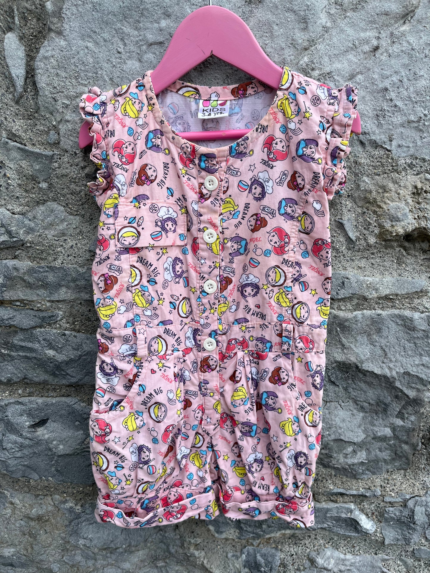 Pink cord jumpsuit 3-4y (98-104cm)