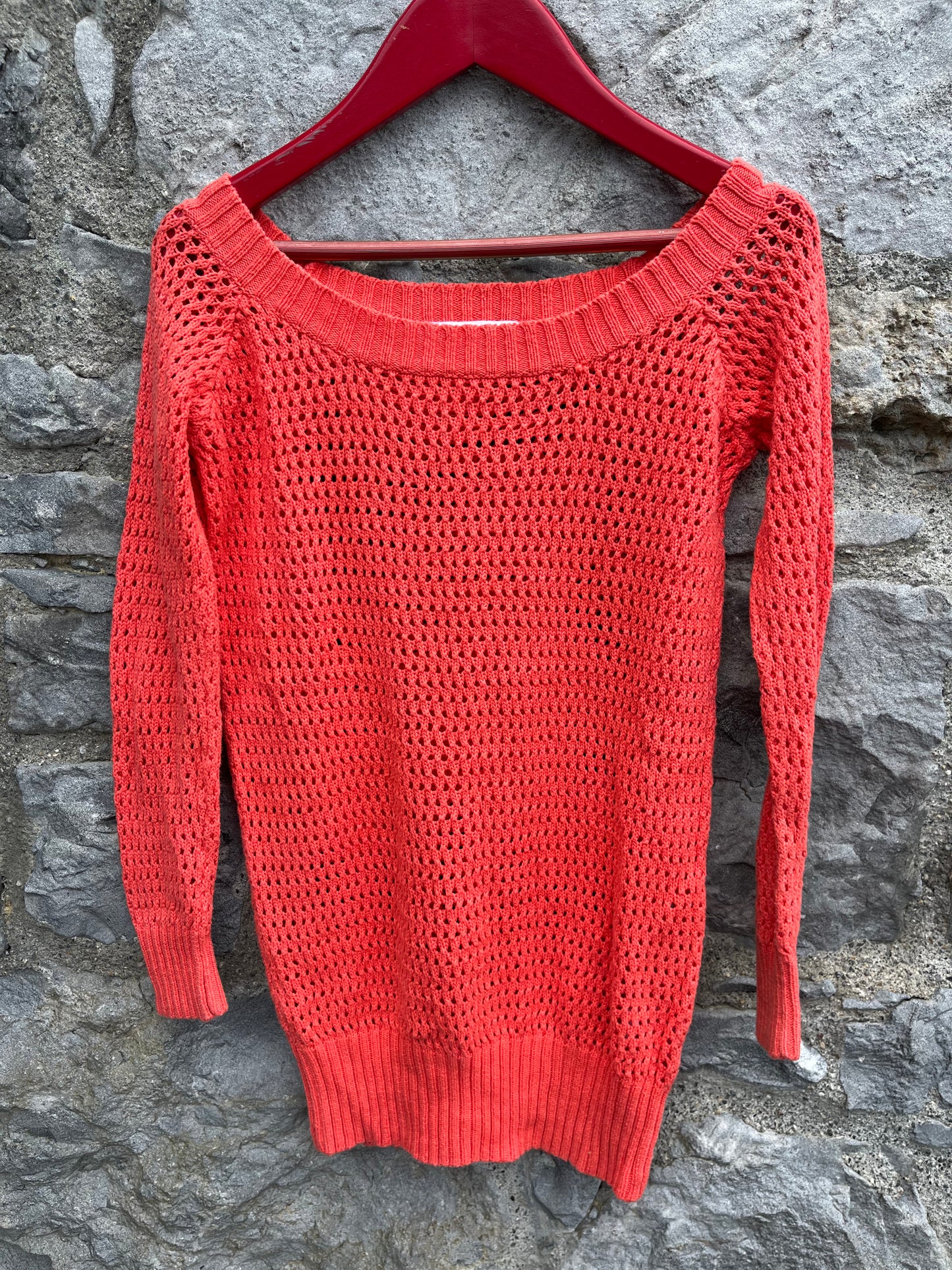 Orange pointelle jumper 6-7y (116-122cm)