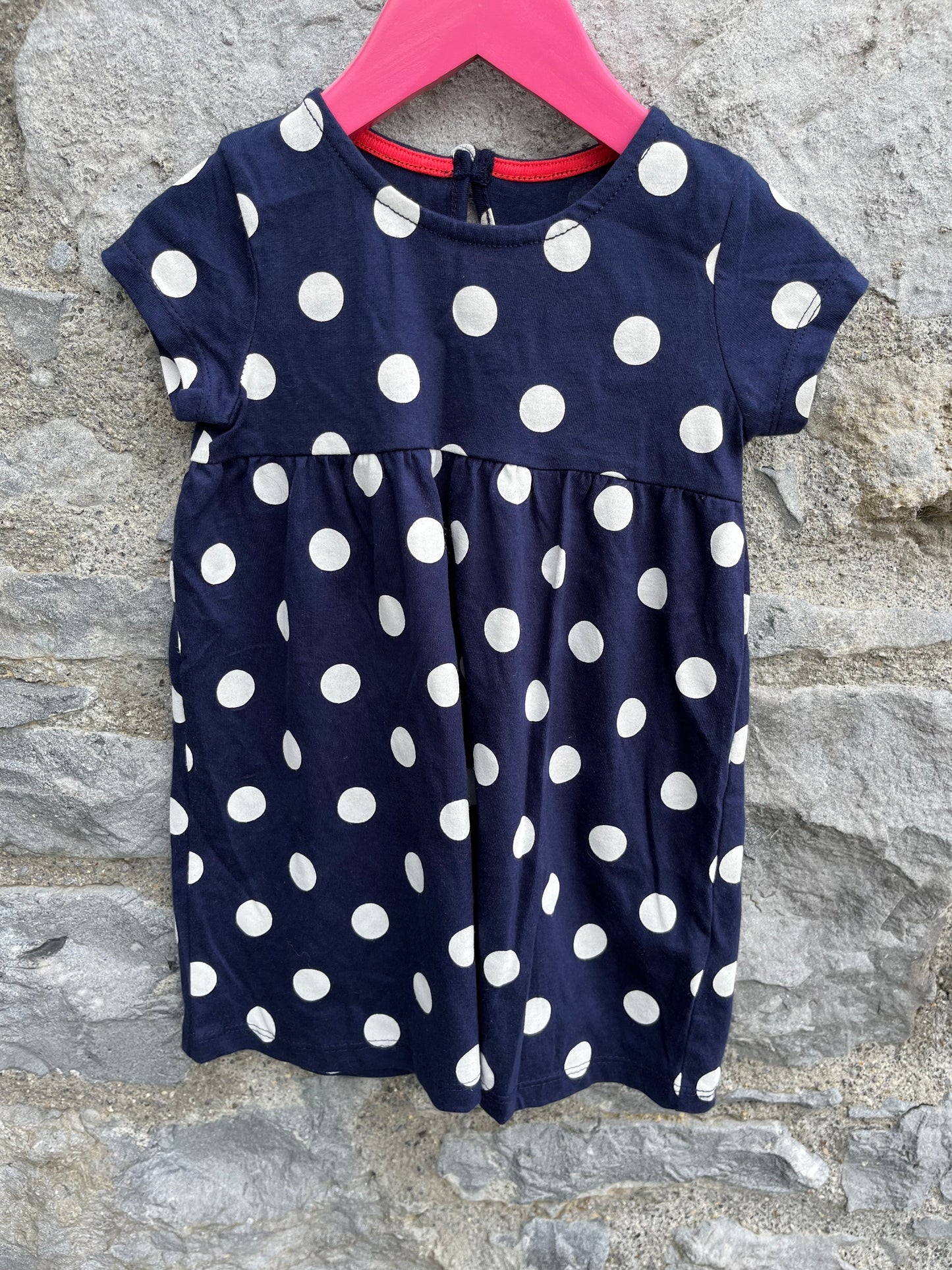 Navy dots dress 12-18m (80-86cm)