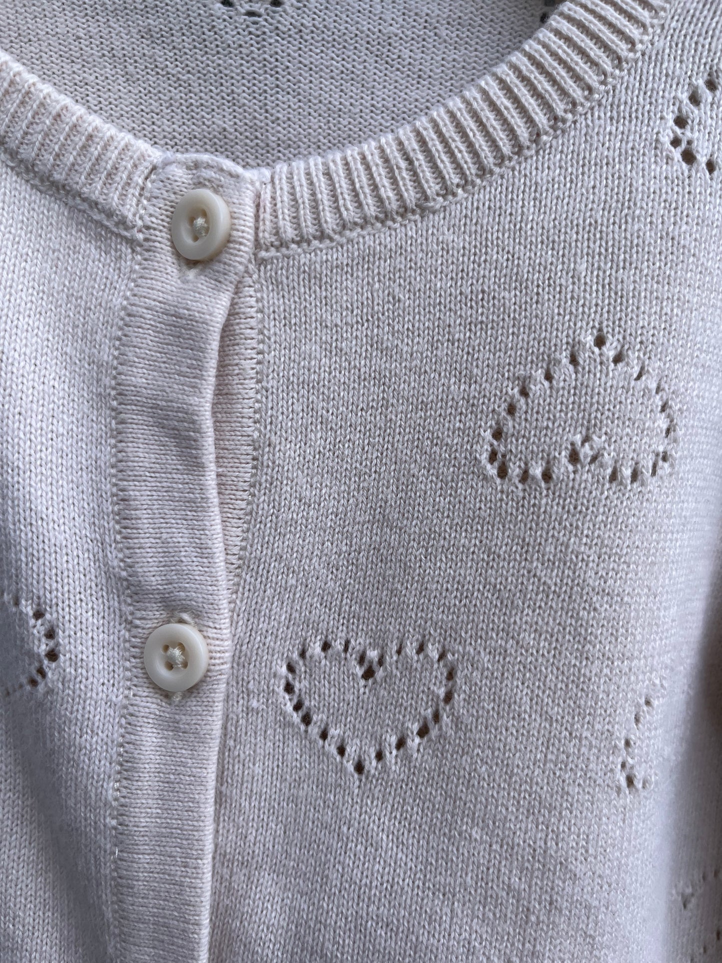 Light pink hearts cardigan 6-9m (68-74cm)