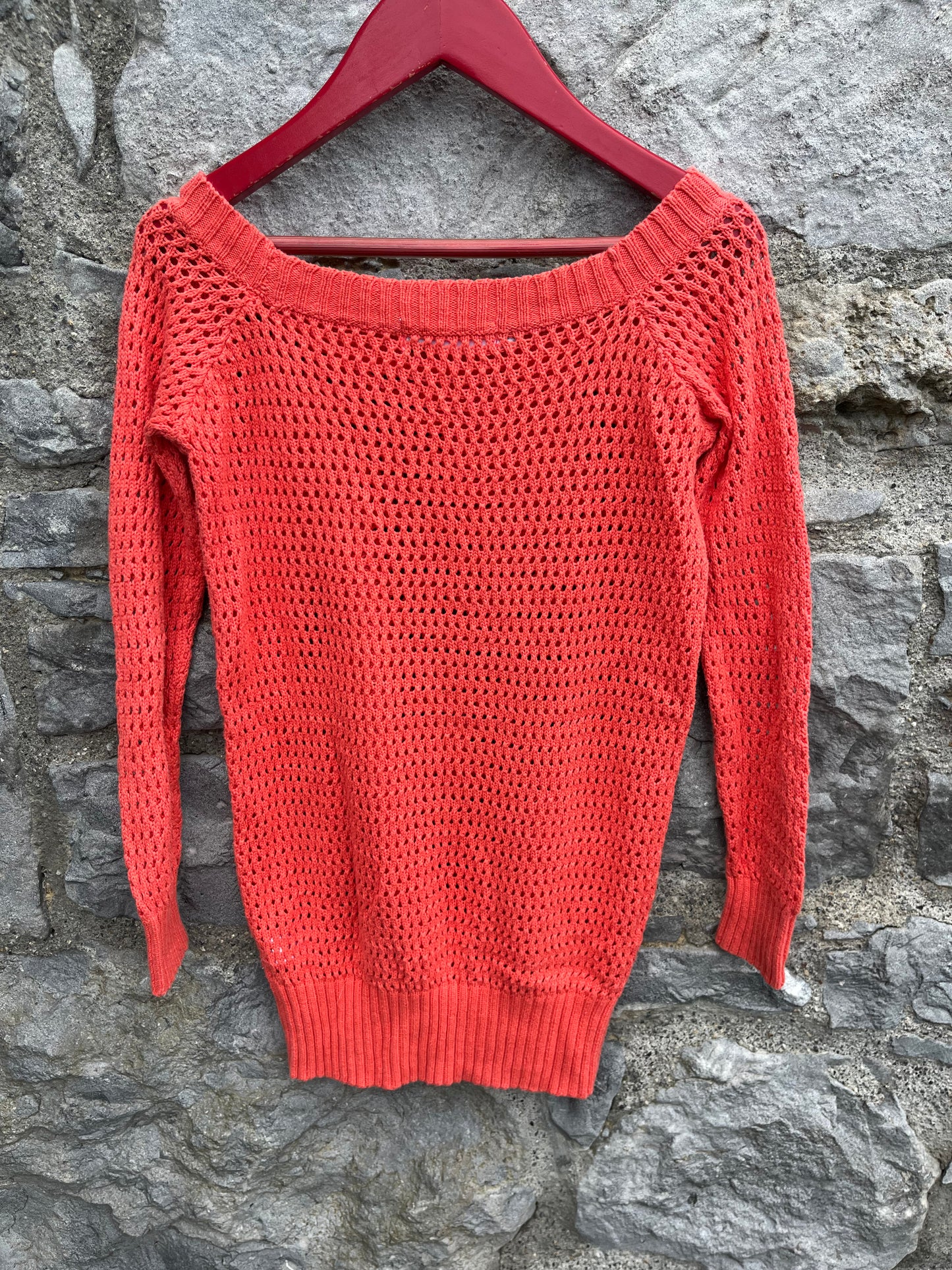Orange pointelle jumper 6-7y (116-122cm)