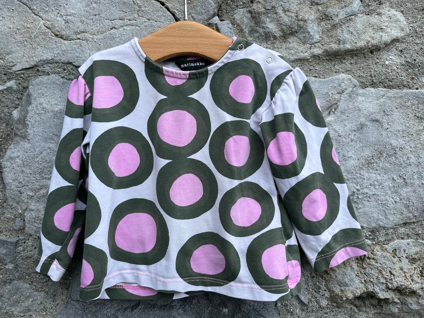 Big pink dots top 6-9m (68-74cm)