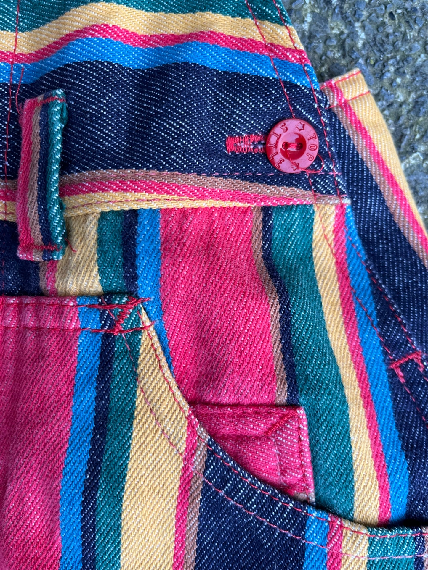 90s stripy dungarees 18-24m (86-92cm)