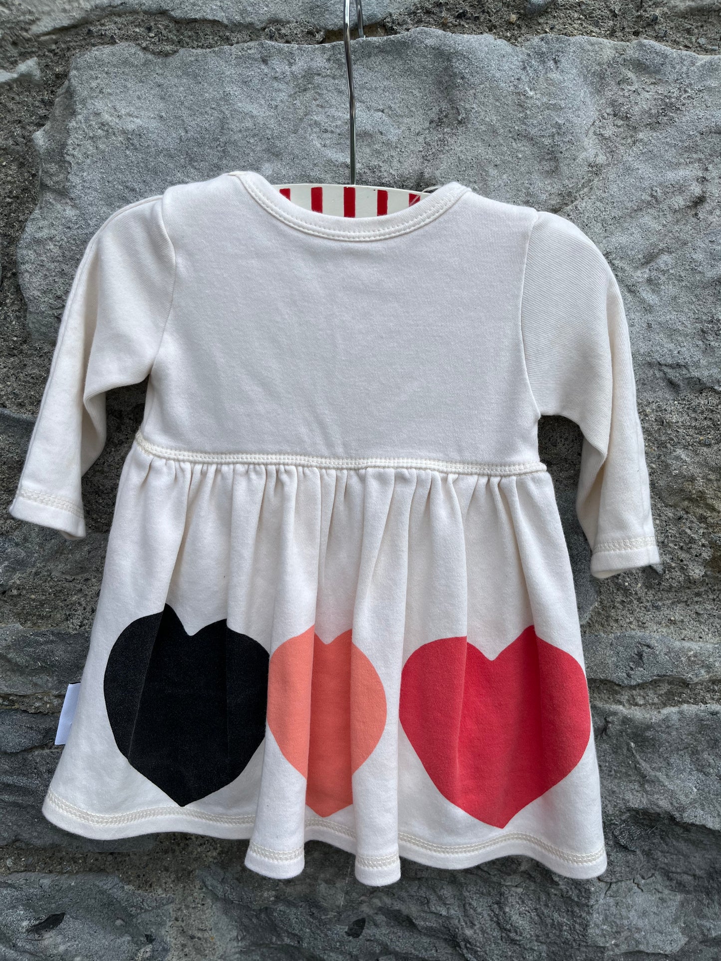 Hearts dress with vest 3-6m (62-68cm)