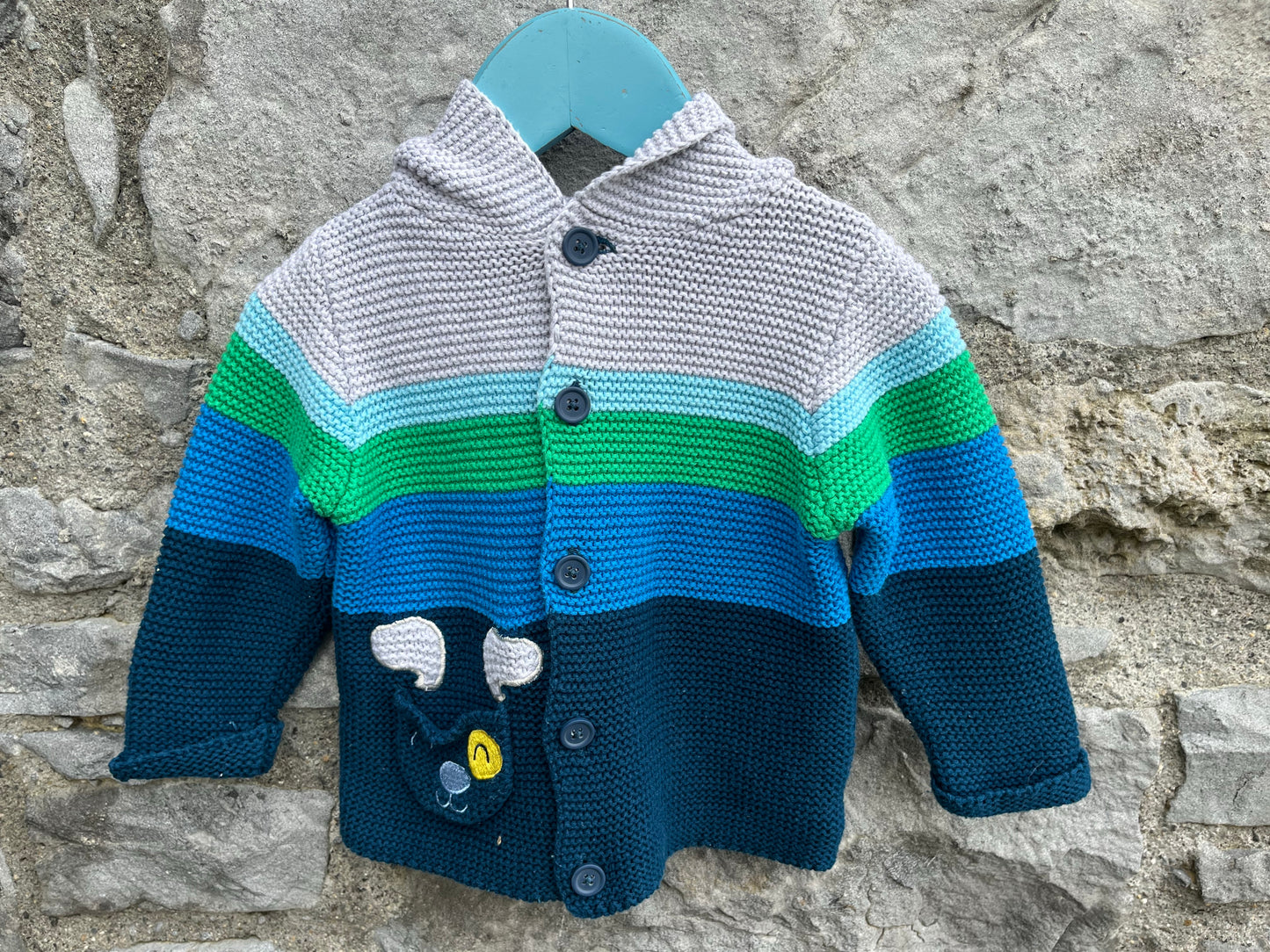 Blue doggy cardigan 6-9m (68-74cm)