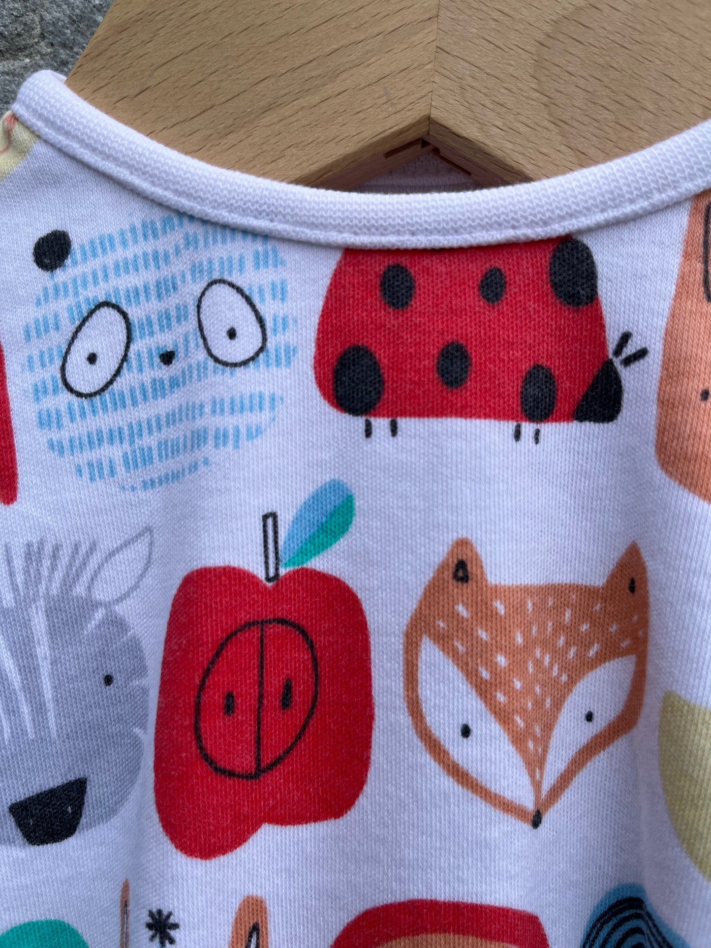 Rainbow animals&fruit rompers 0-3m (56-62cm)