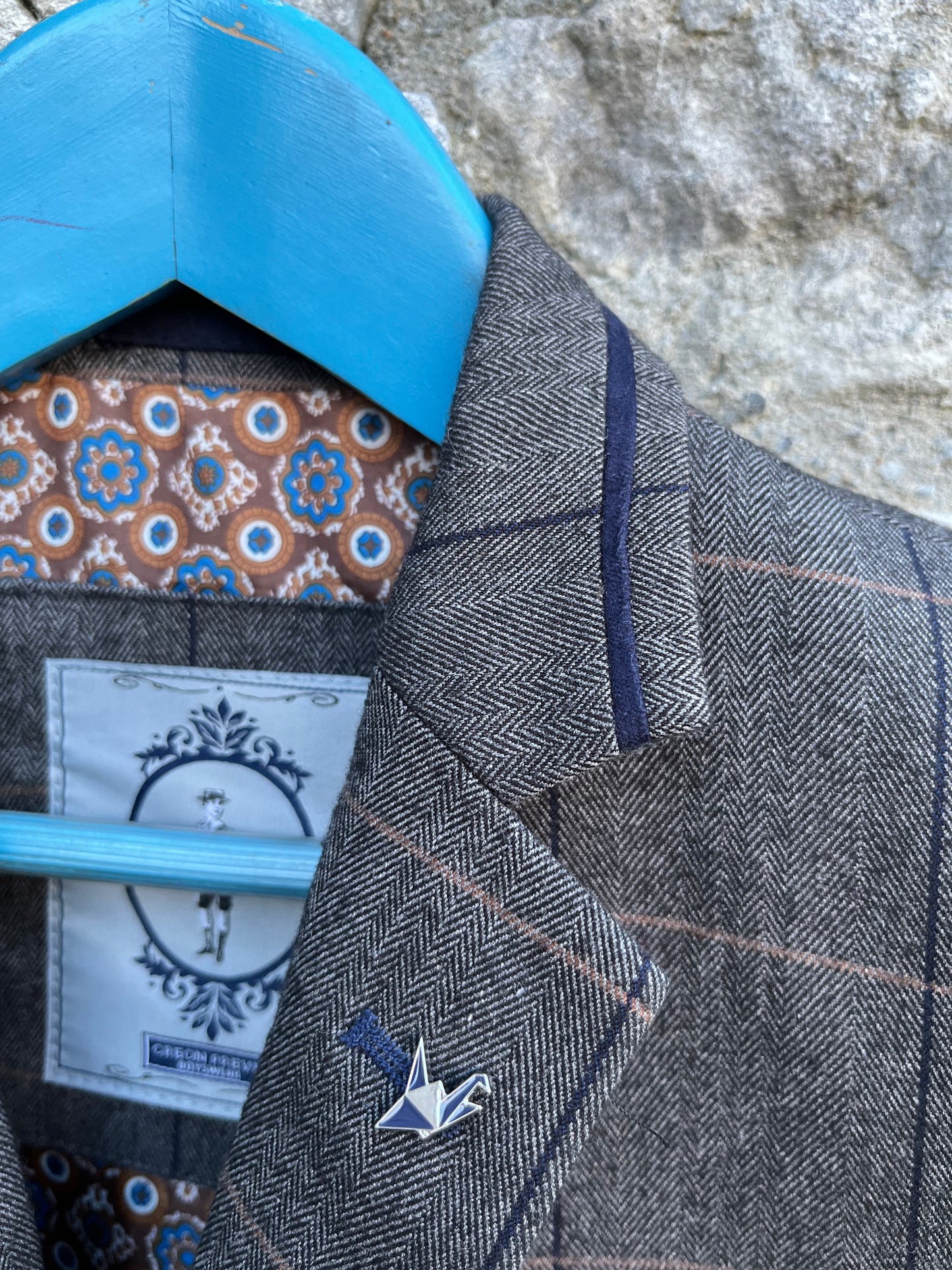 Grey herringbone jacket 6-7y (116-122cm)