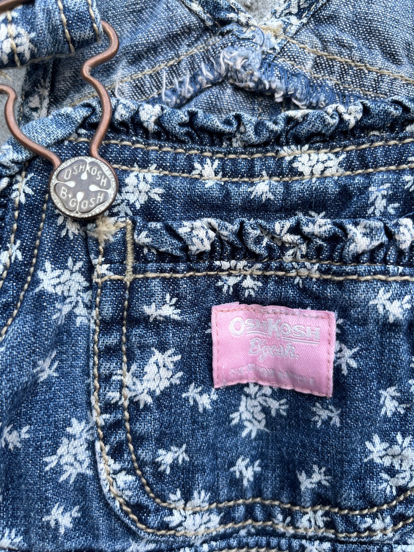Denim floral pinafore 12-18m (80-86cm)