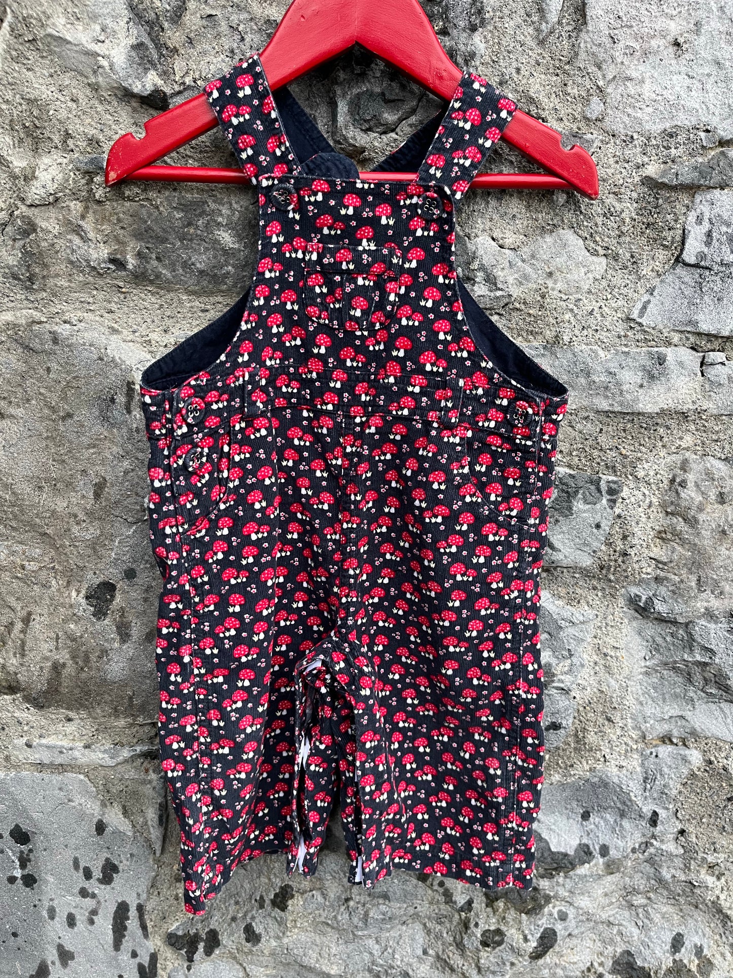 Mushroom cord dungarees 6-12m (68-80cm)