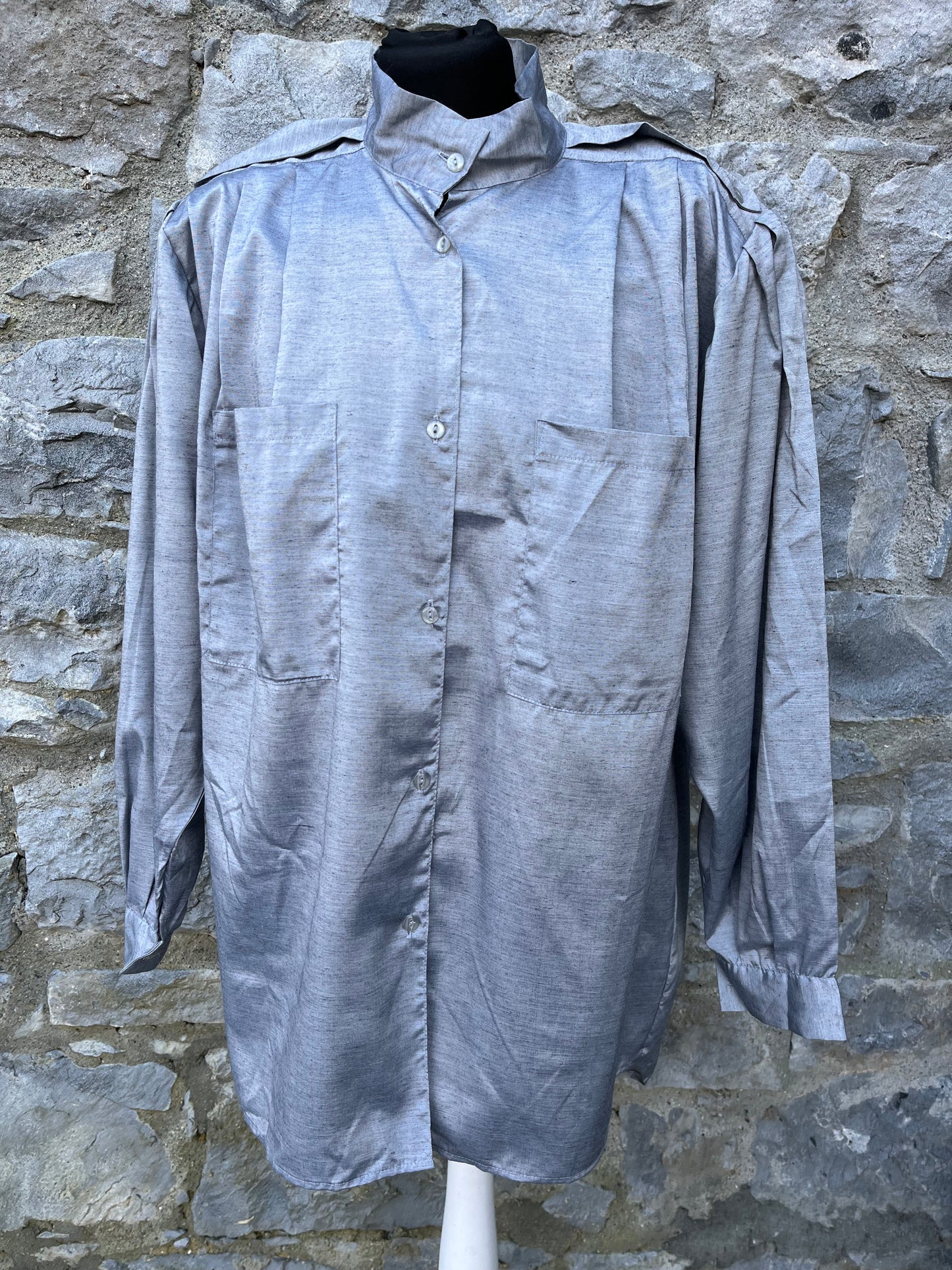 80s silver shirt uk 12-14