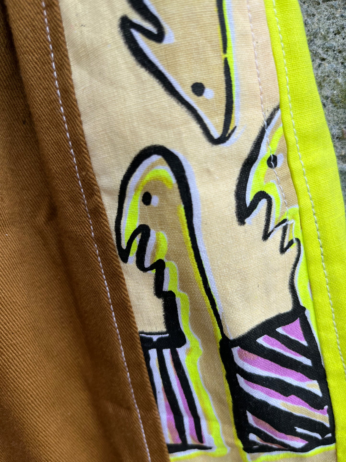 80s abstract brown shorts XS