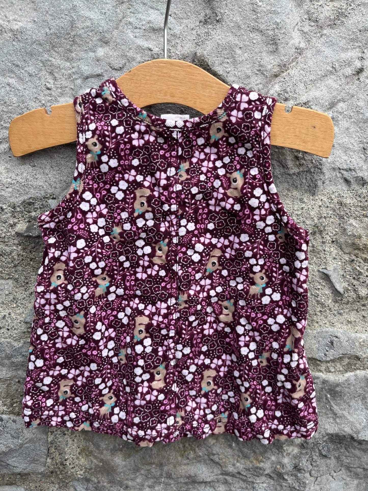 Baby deer cord pinafore 2-4m (62cm)