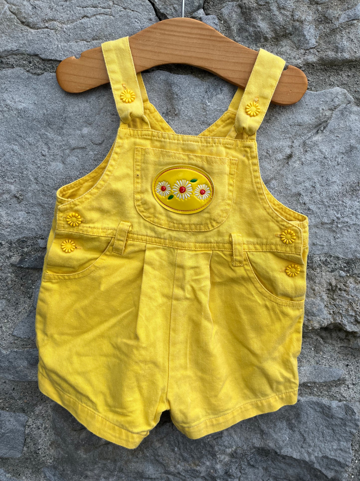 80s yellow dungarees 6-12m (68-80cm)