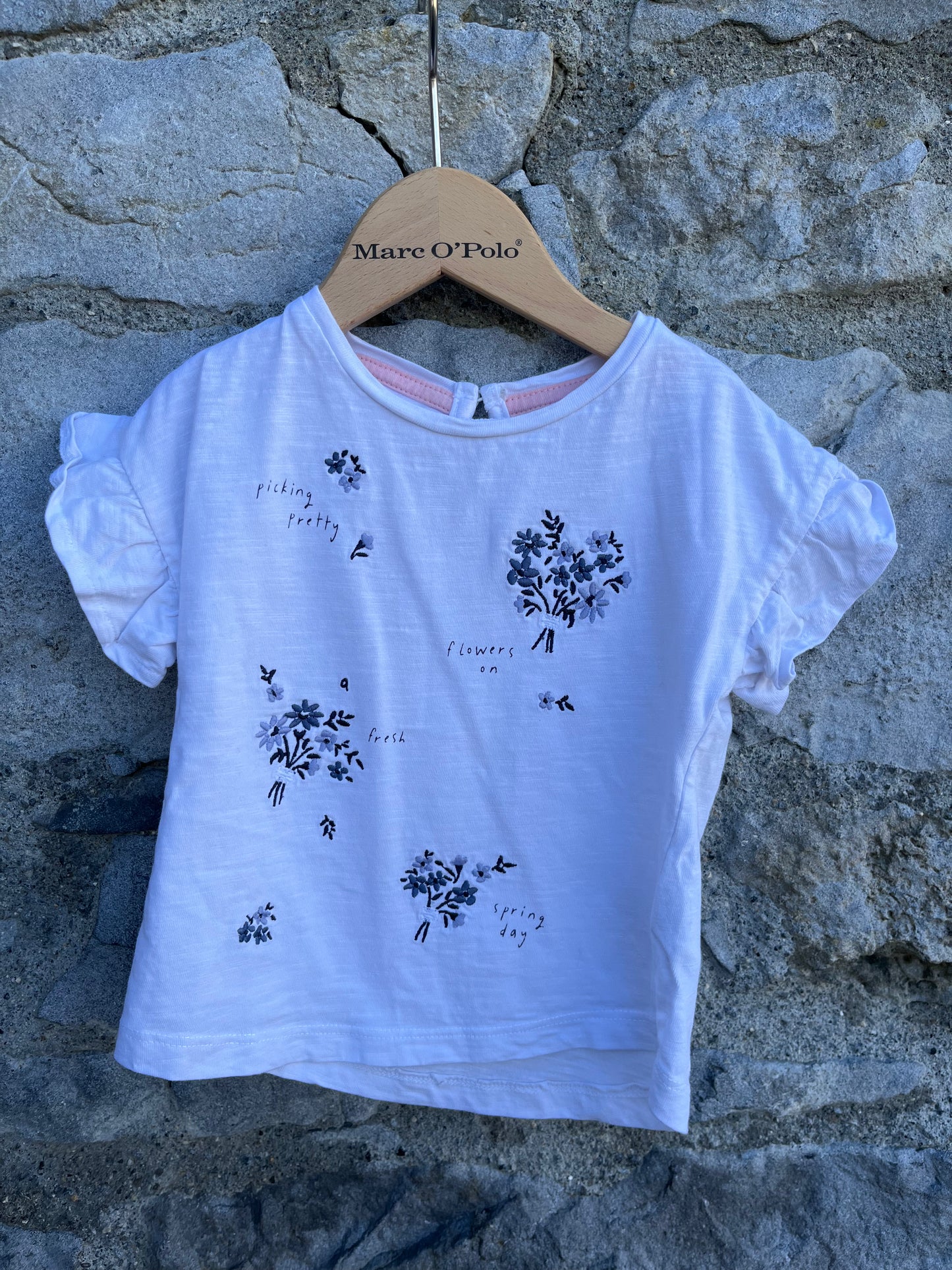 White floral top 12-18m (80-86cm)