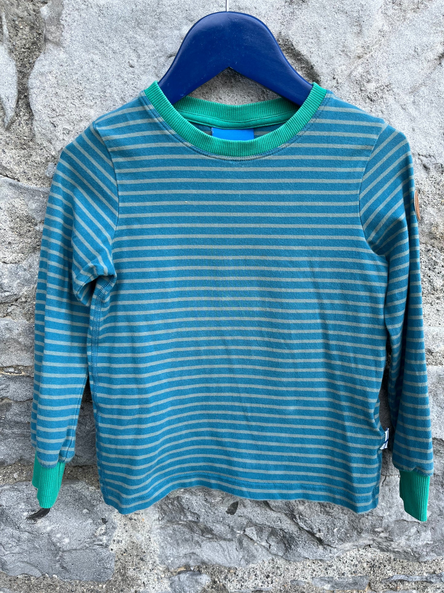 Teal stripy top 3-4y (98-104cm)