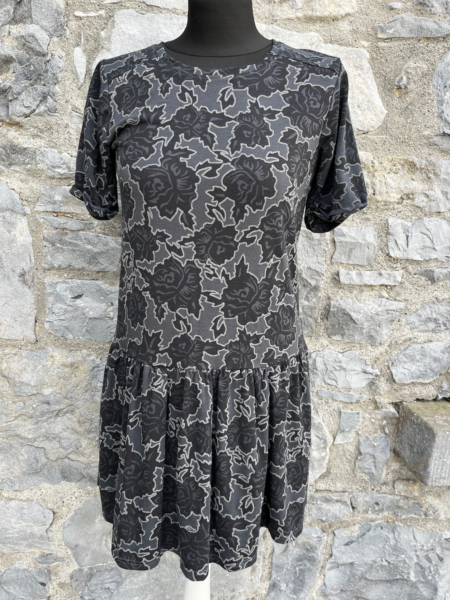 Grey floral tunic uk 8