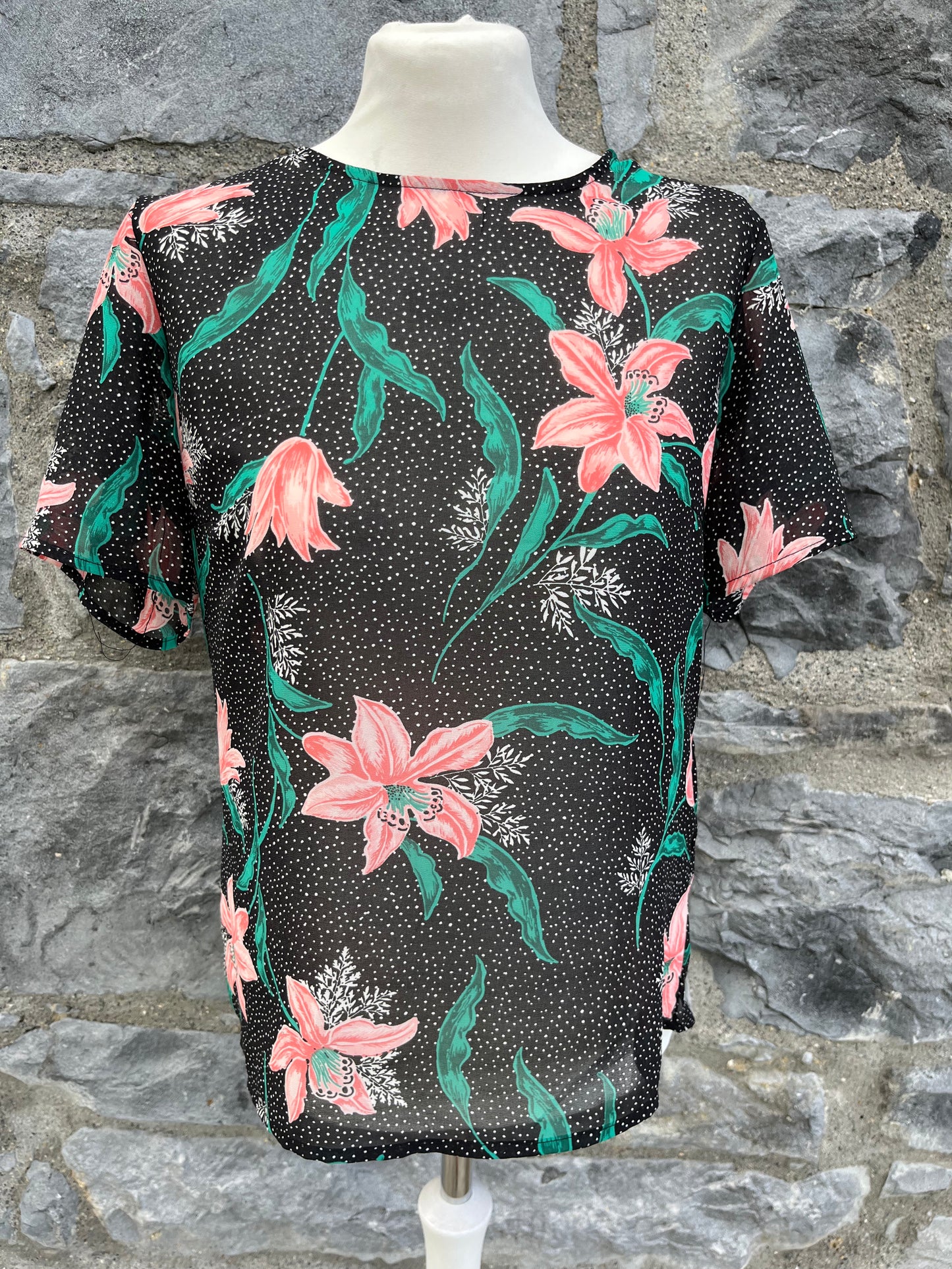 Sheer floral top uk 10