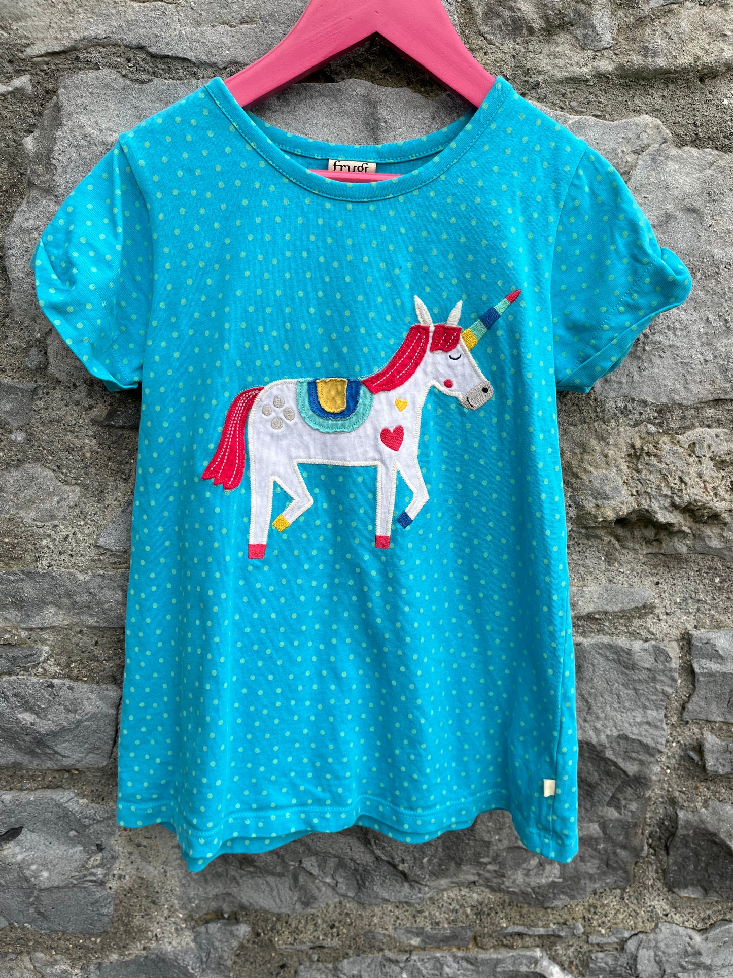 Unicorn blue A-line top 5-6y (110-116cm)