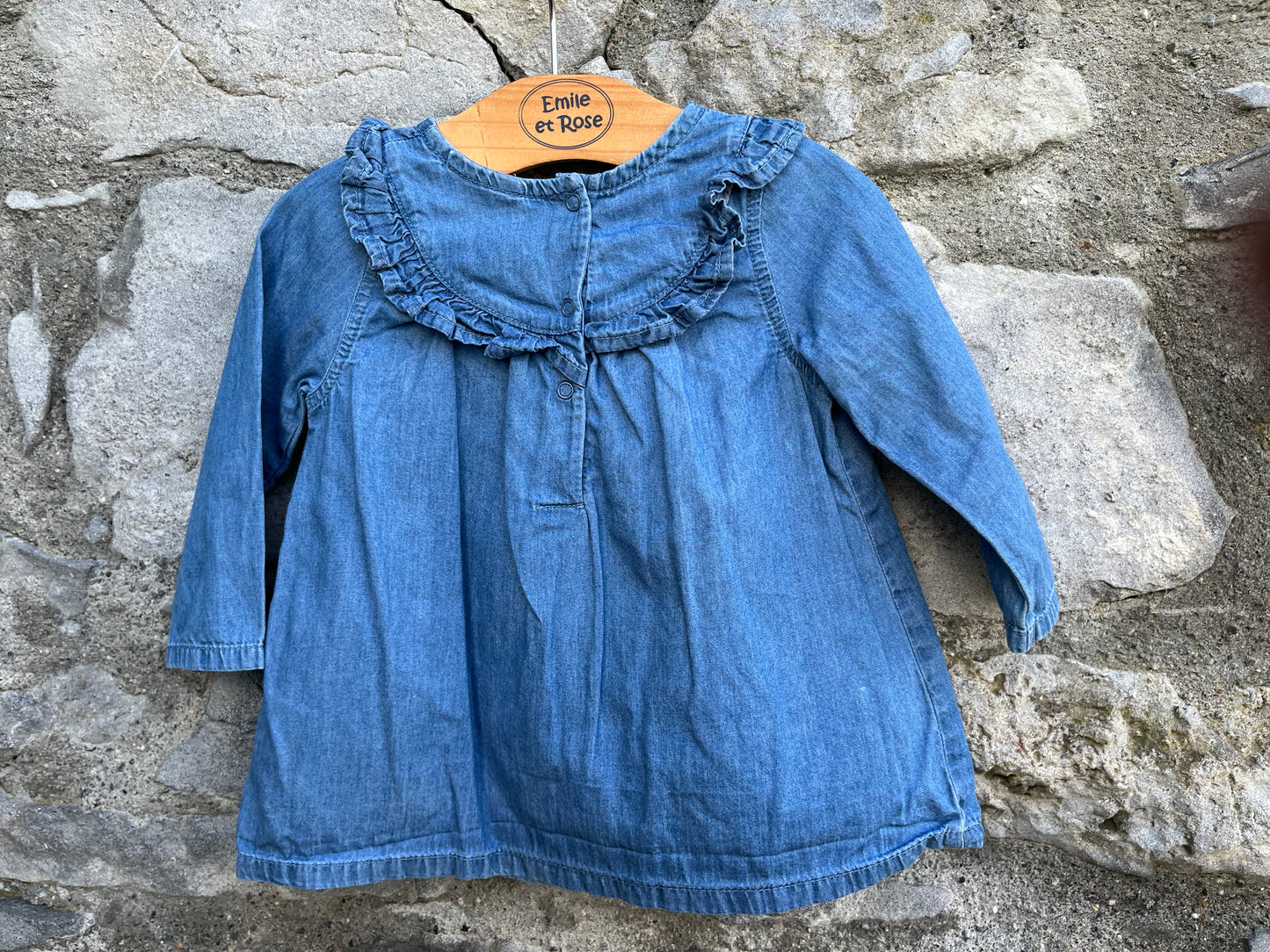 Denim embroidered dress 6-9m (68-74cm)