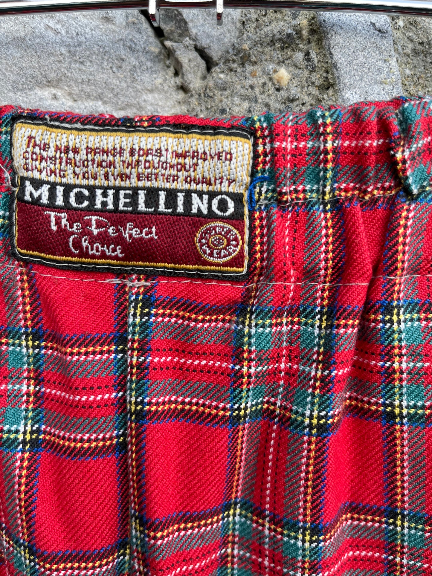 80s red tartan shorts 5-6y (110-116cm)