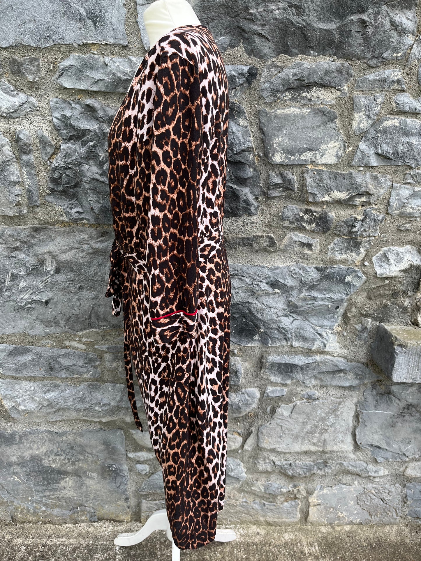 Leopard print wrap dress uk 10-12