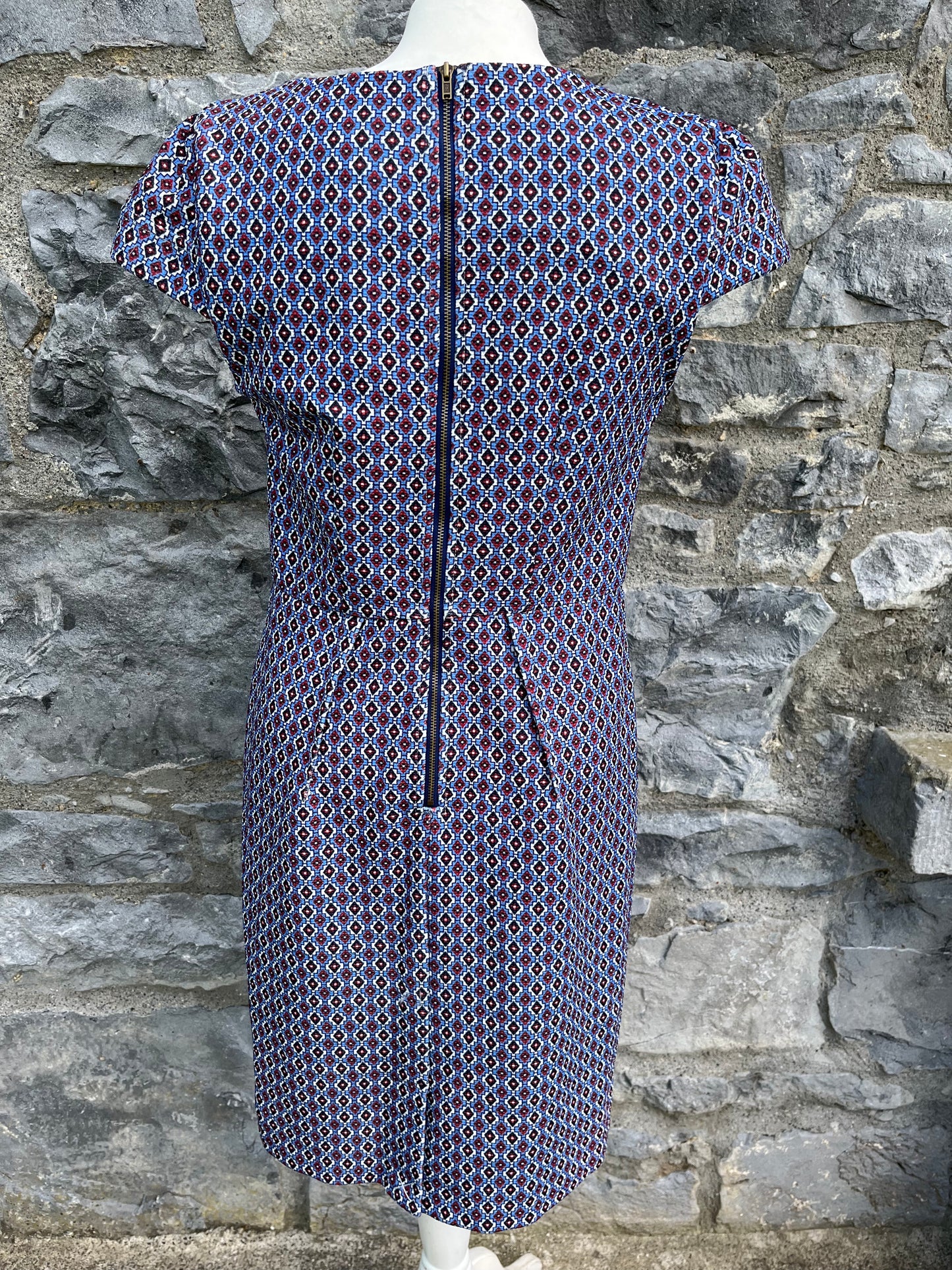 Blue geometric dress uk 10