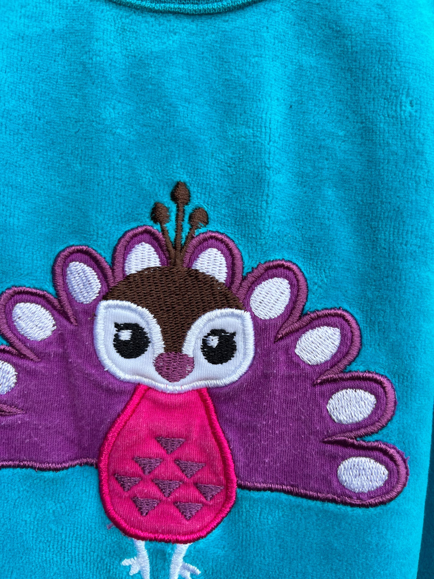 Peacock velour pinafore 12-18m (80-86cm)