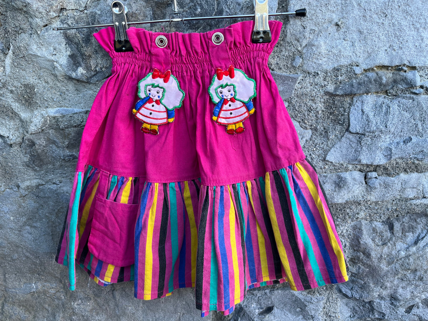 80s pink&stripes skirt 4-6y (104-116cm)