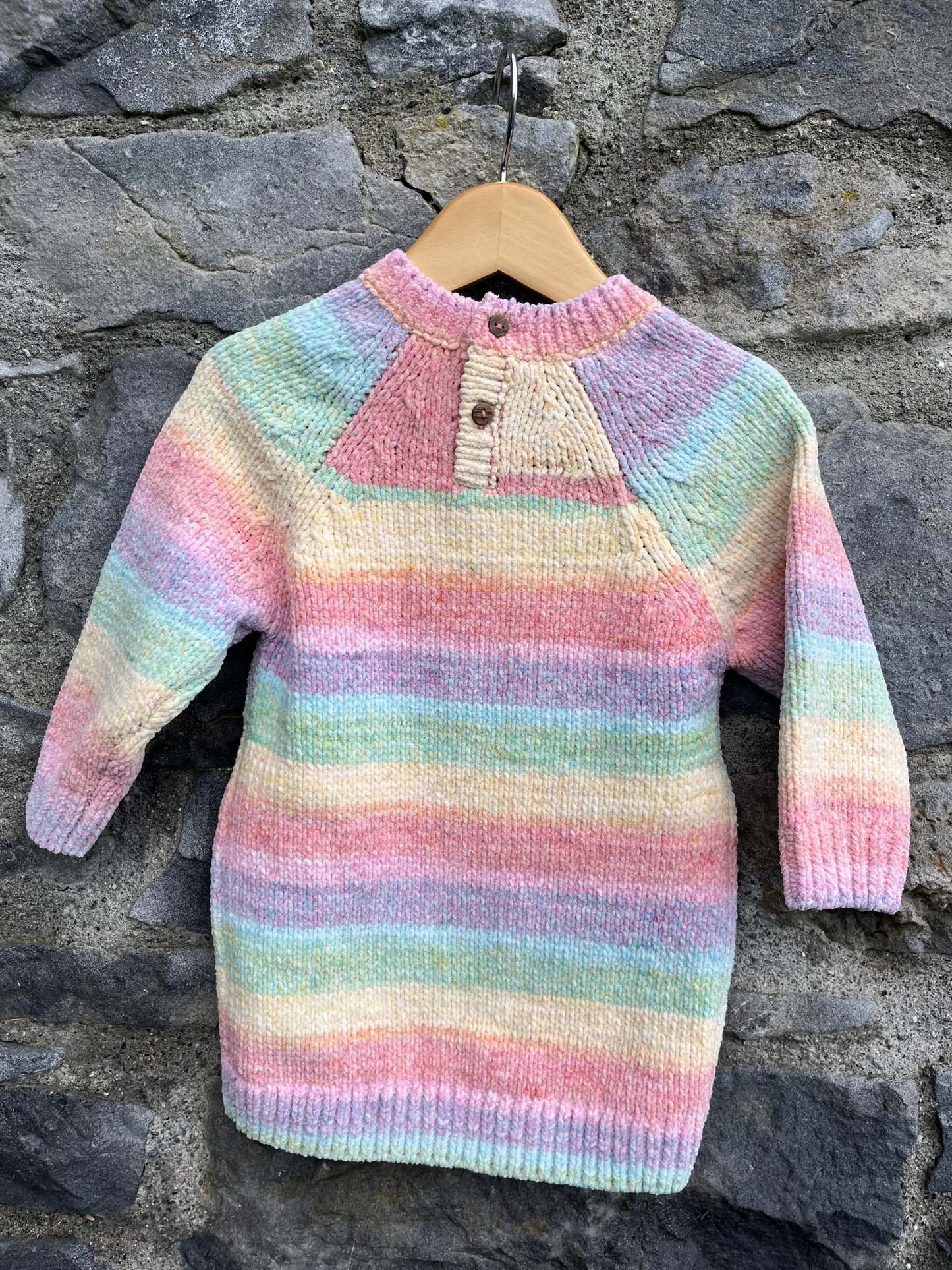 Rainbow kintted dress 9-12m (74-80cm)