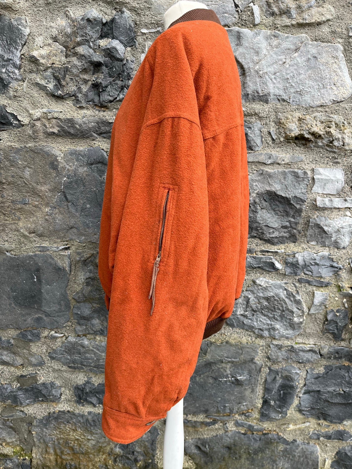 80s Brown bomber jacket M/L