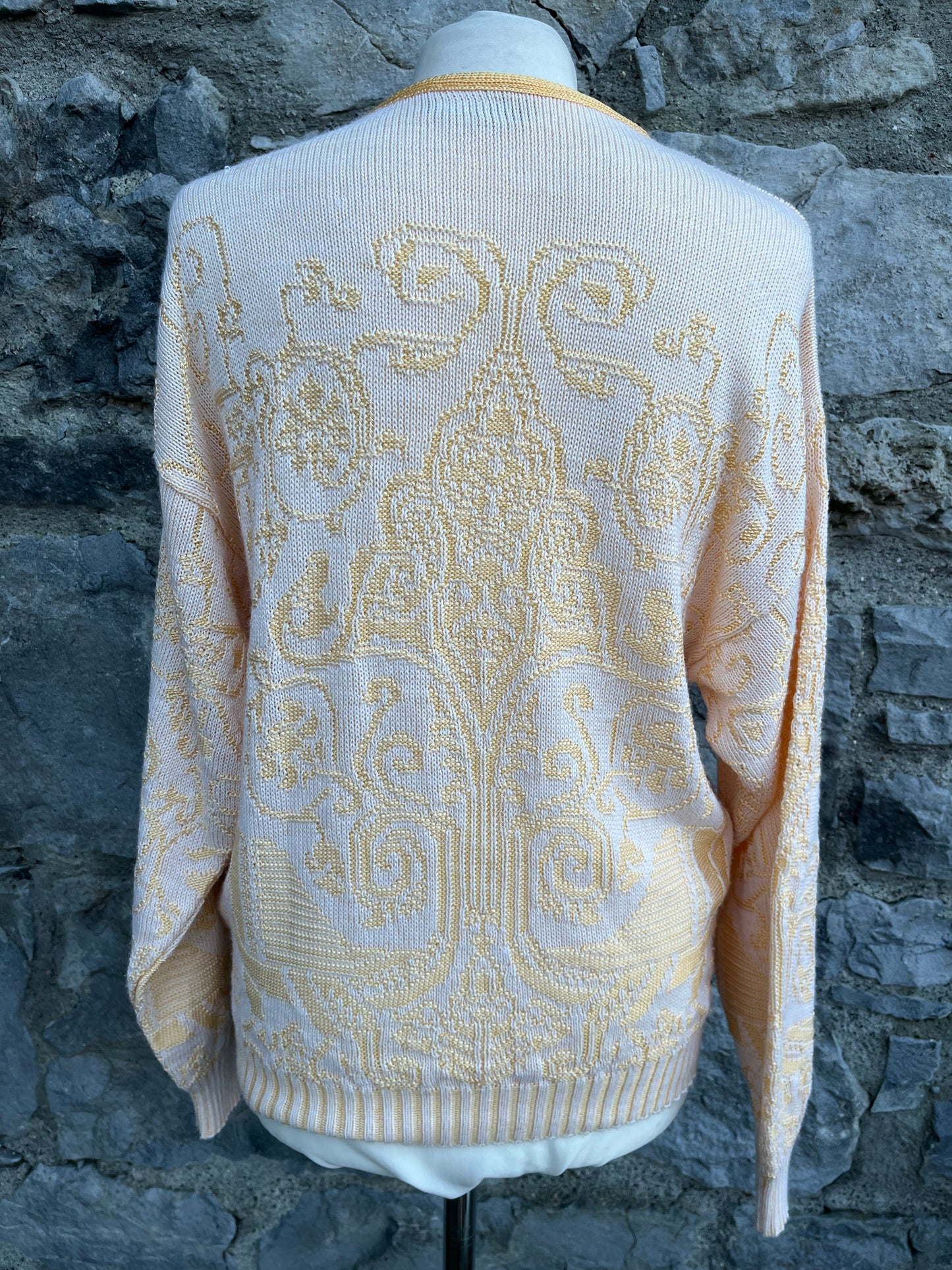 80s yellow pattern jumper uk 12