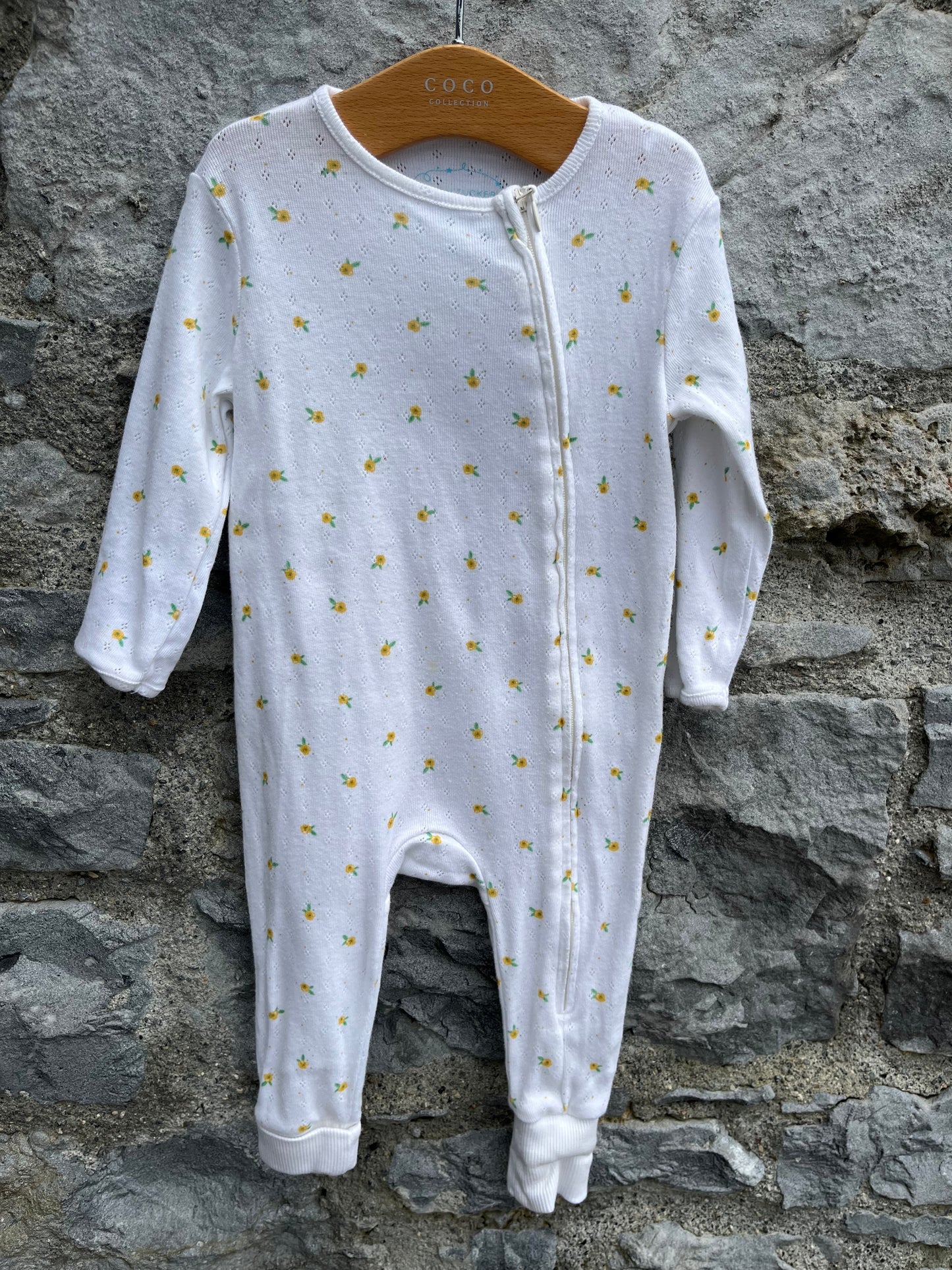 Pointelle floral onesie 3-6m (62-68cm)