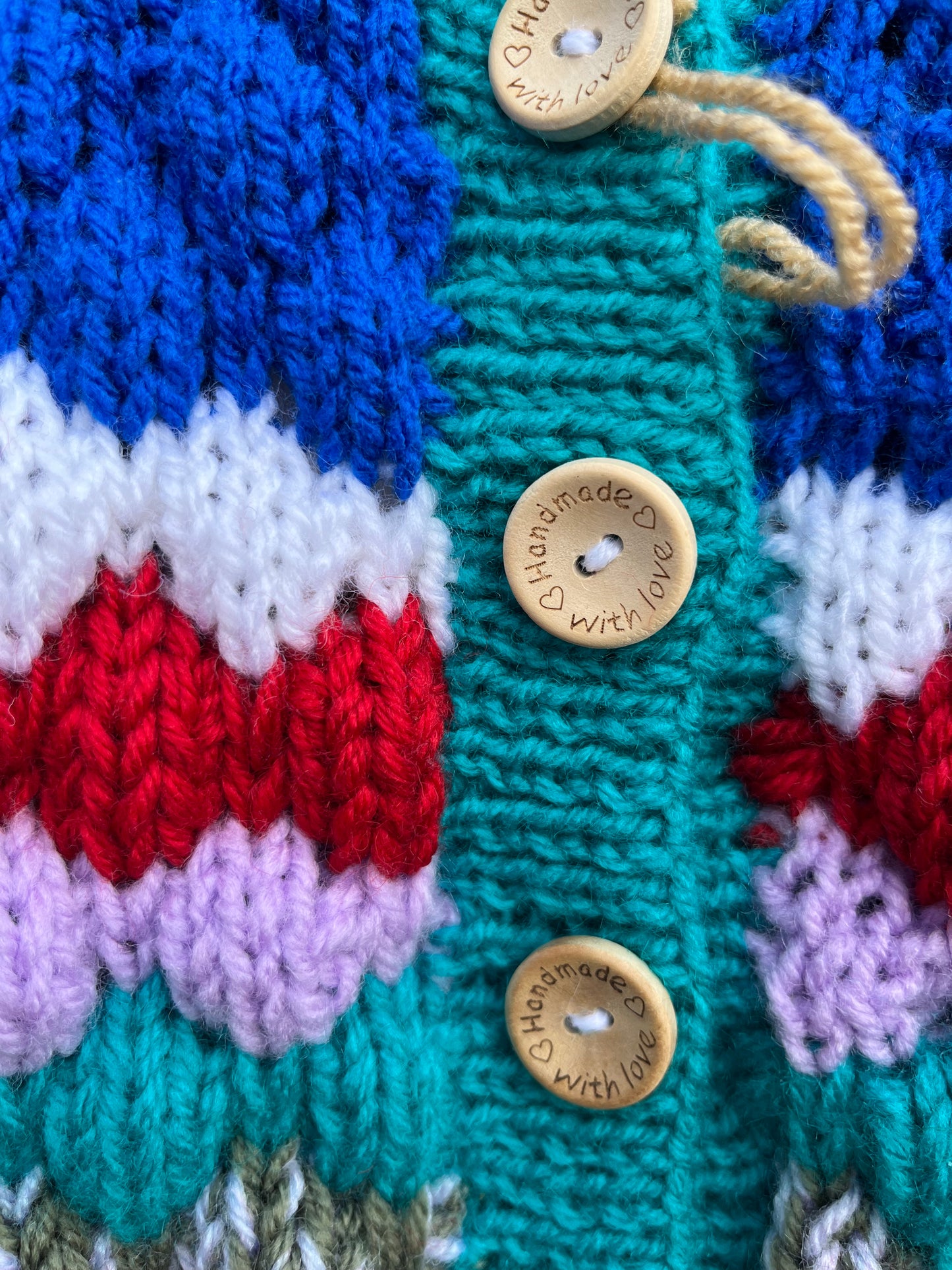 Blue bubble knit cardigan 6m (68cm)
