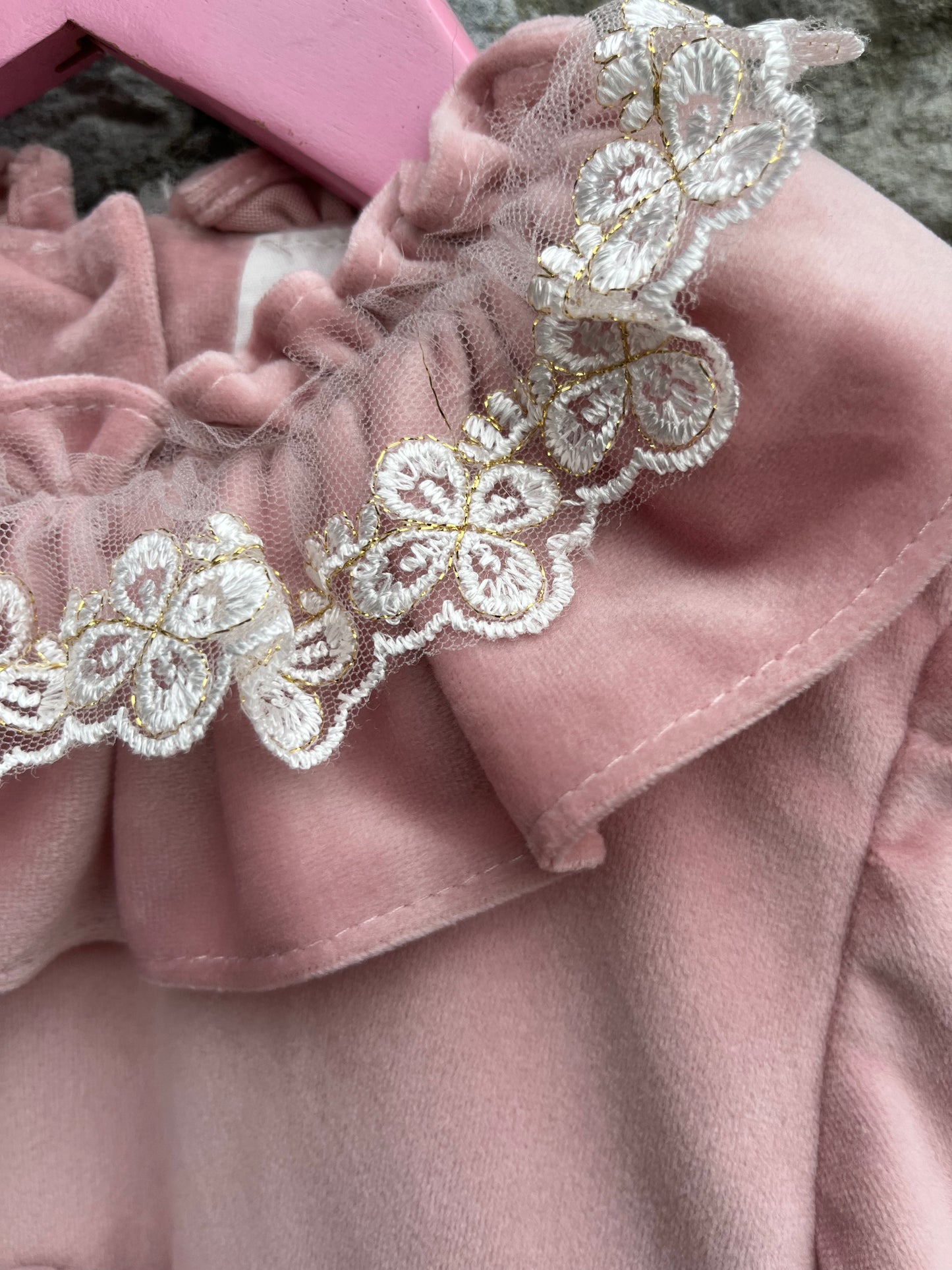 Pink velvet dress 3-4y (98-104cm)