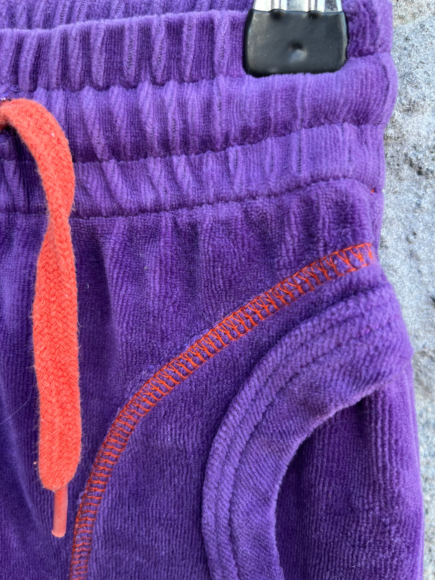 Purple velour pants 3-6m (62-68cm)