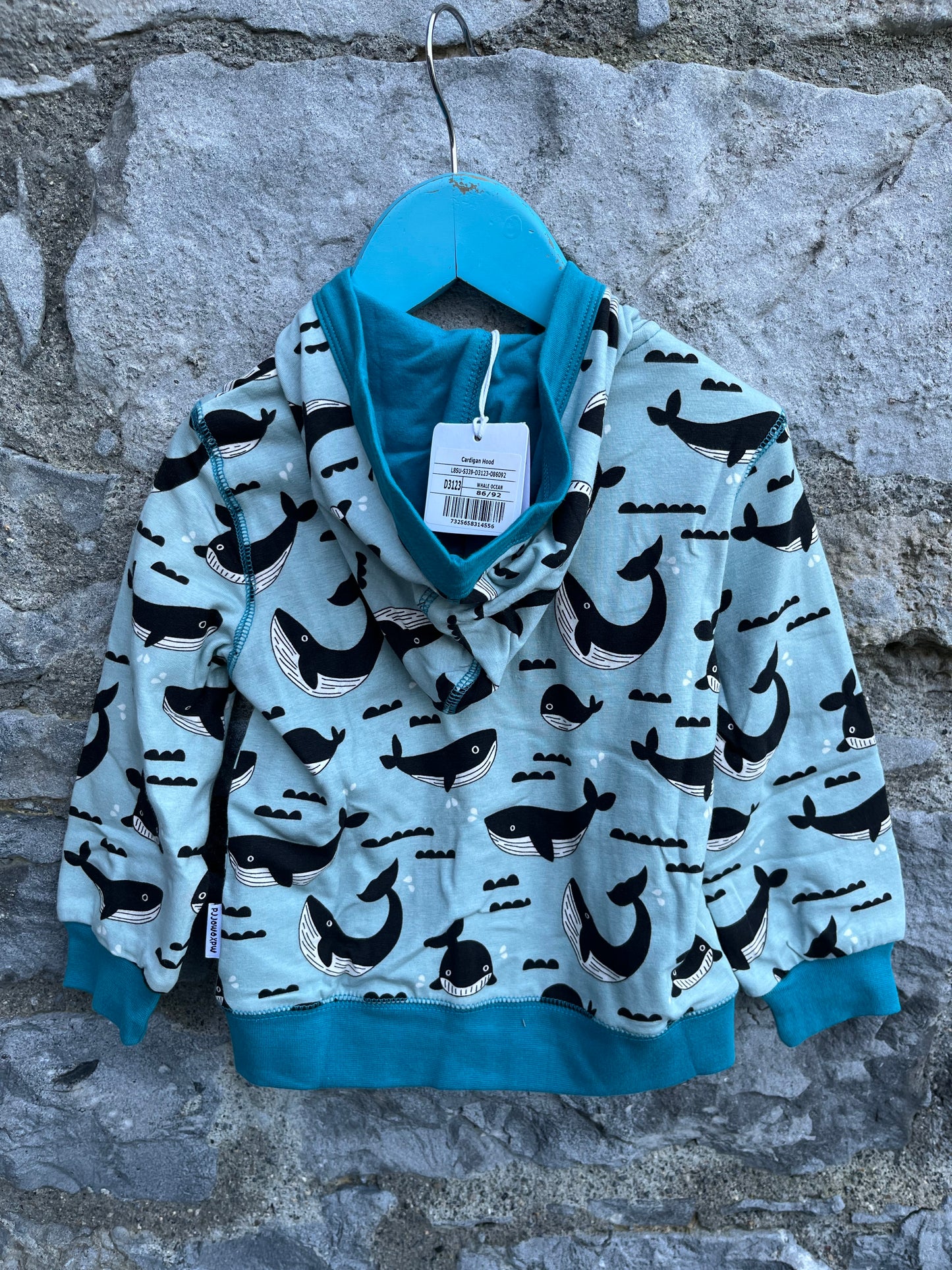 Whales hoodie 18-24m (86-92cm)