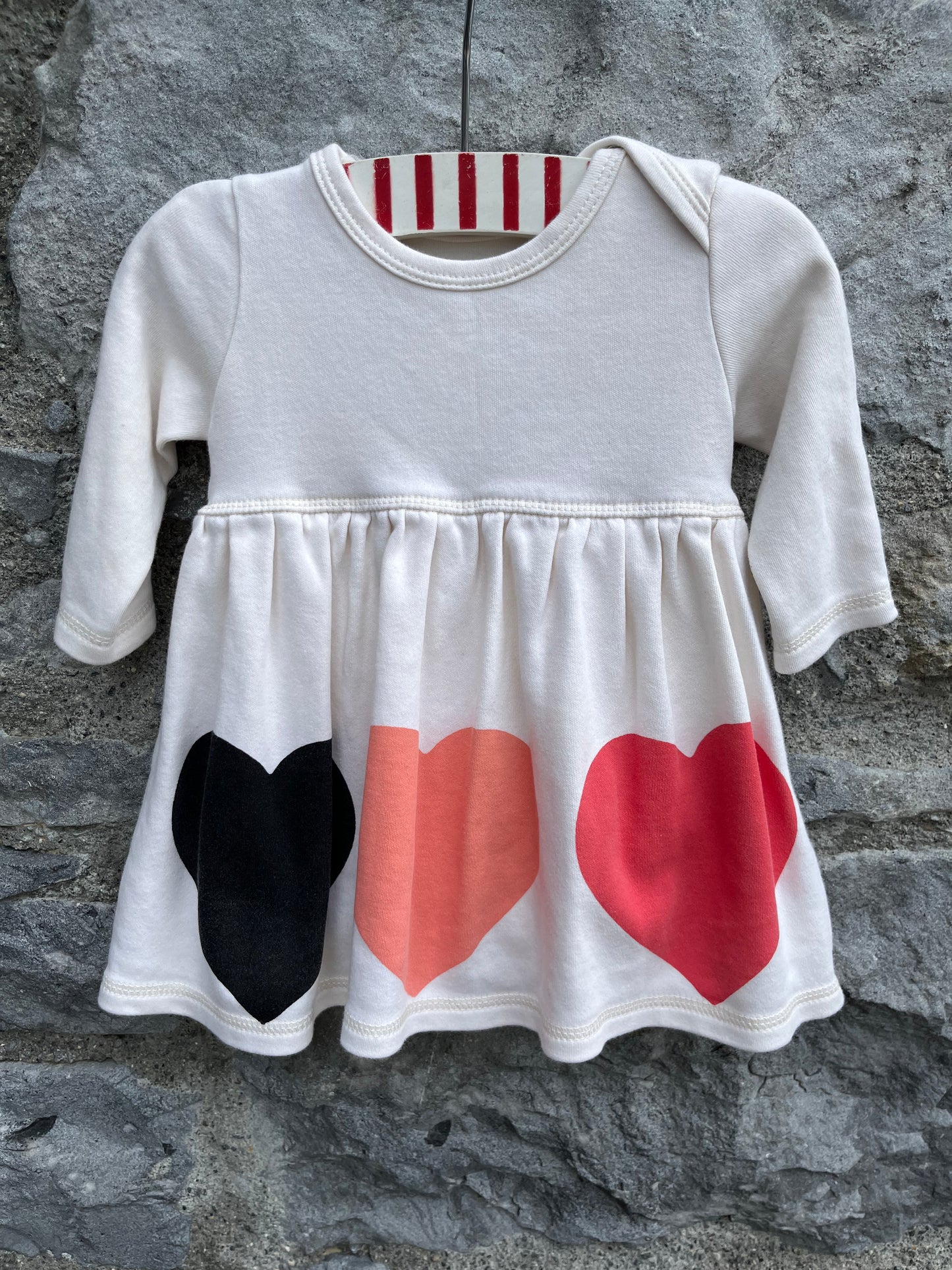 Hearts dress with vest 3-6m (62-68cm)